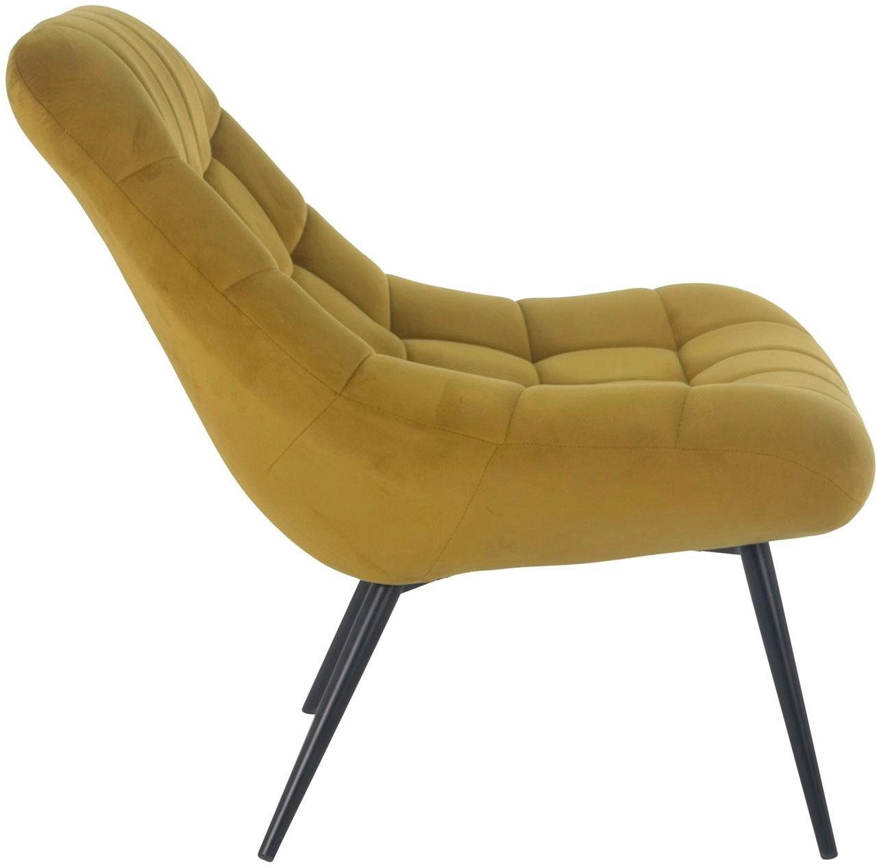 SalesFever Relaxfauteuil met xxl-stiksels, met zwarte of naturelkleurige poten