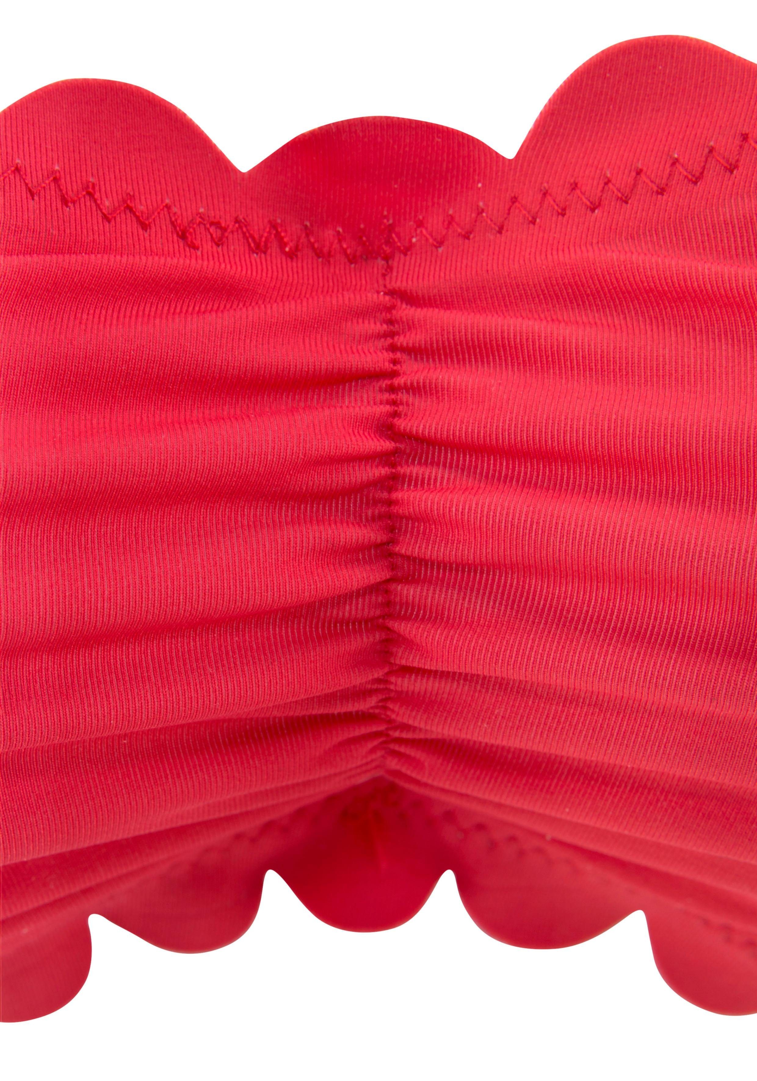 Lascana Bandeau-bikinitop Scallop met gelaserd schulprandje