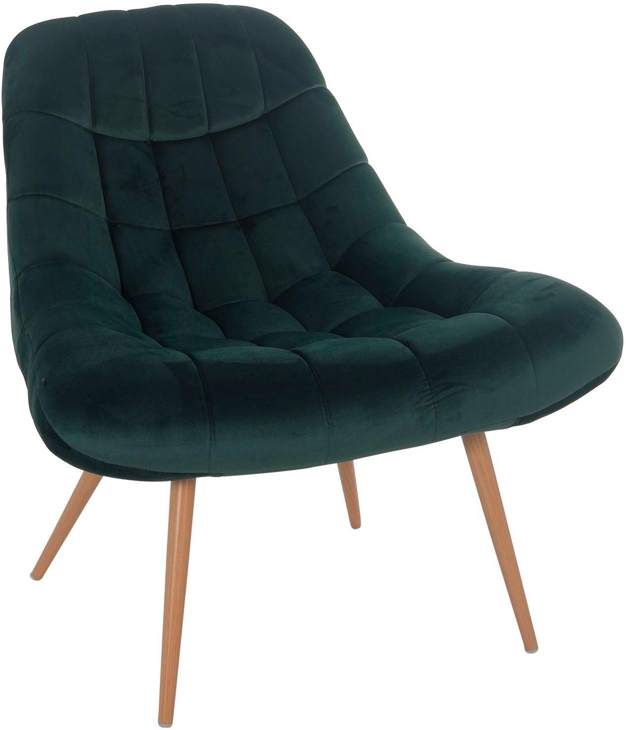 SalesFever Relaxfauteuil met xxl-stiksels, met zwarte of naturelkleurige poten