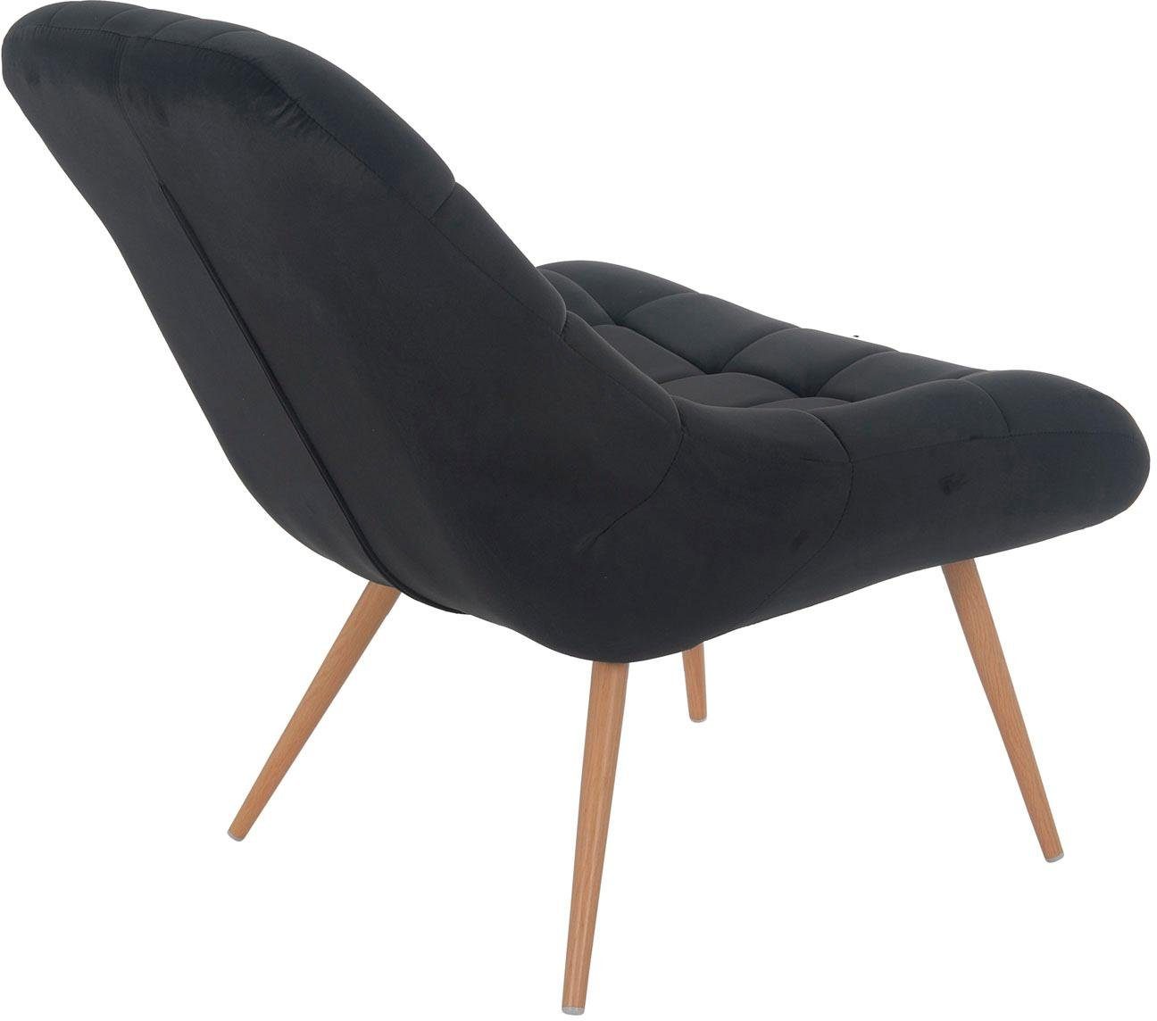 SalesFever Relaxfauteuil met xxl-stiksels, met zwarte of naturelkleurige poten