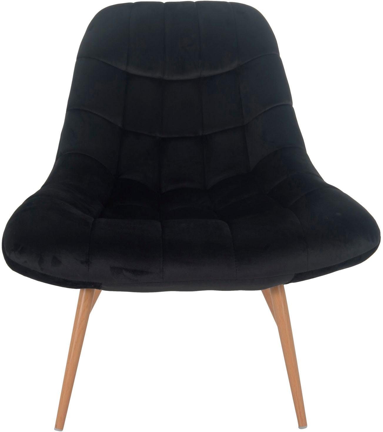 SalesFever Relaxfauteuil met xxl-stiksels, met zwarte of naturelkleurige poten