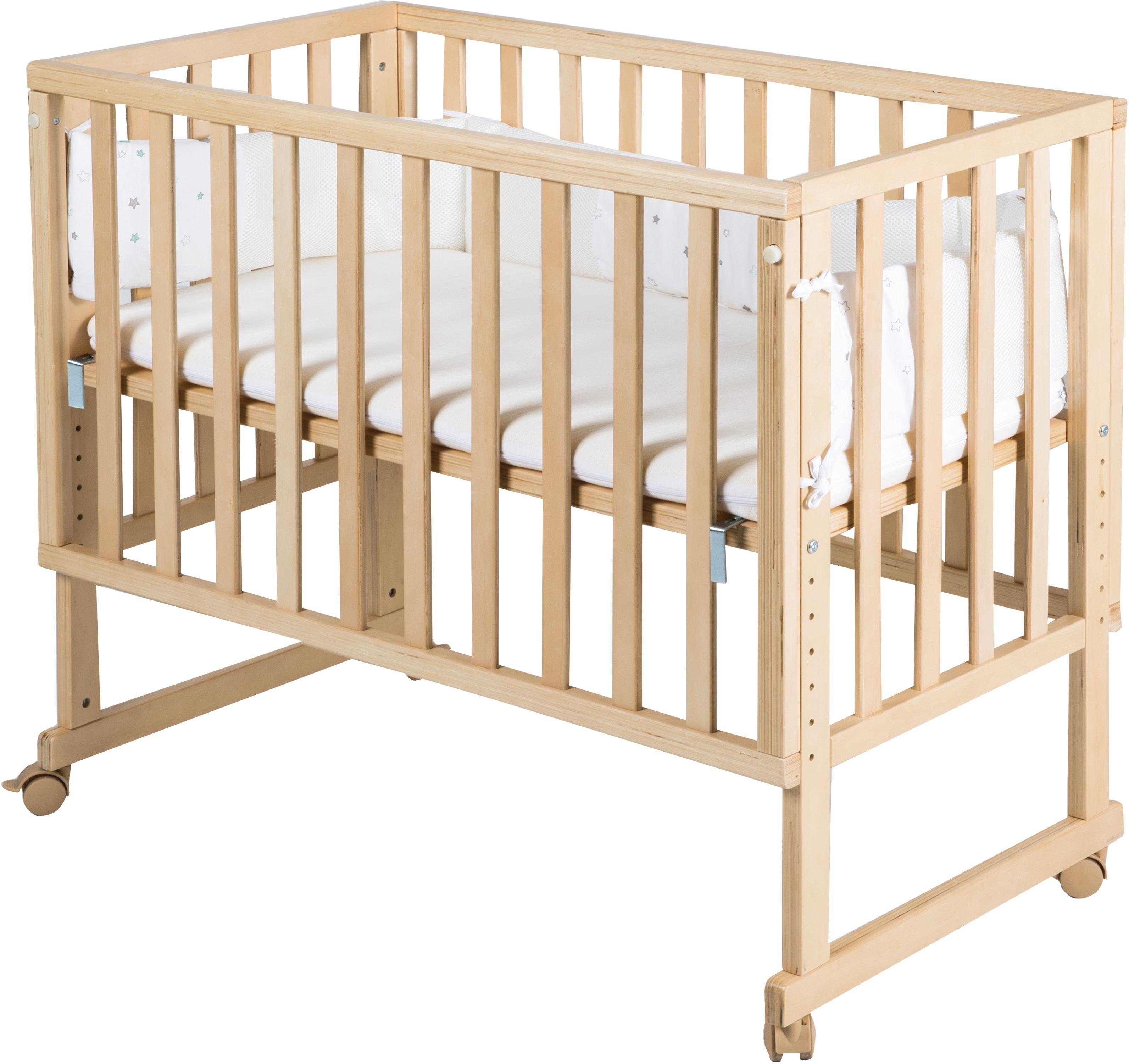 Roba® Wieg Safe asleep® 3-in-1 Magische sterren, naturel (4-delig)