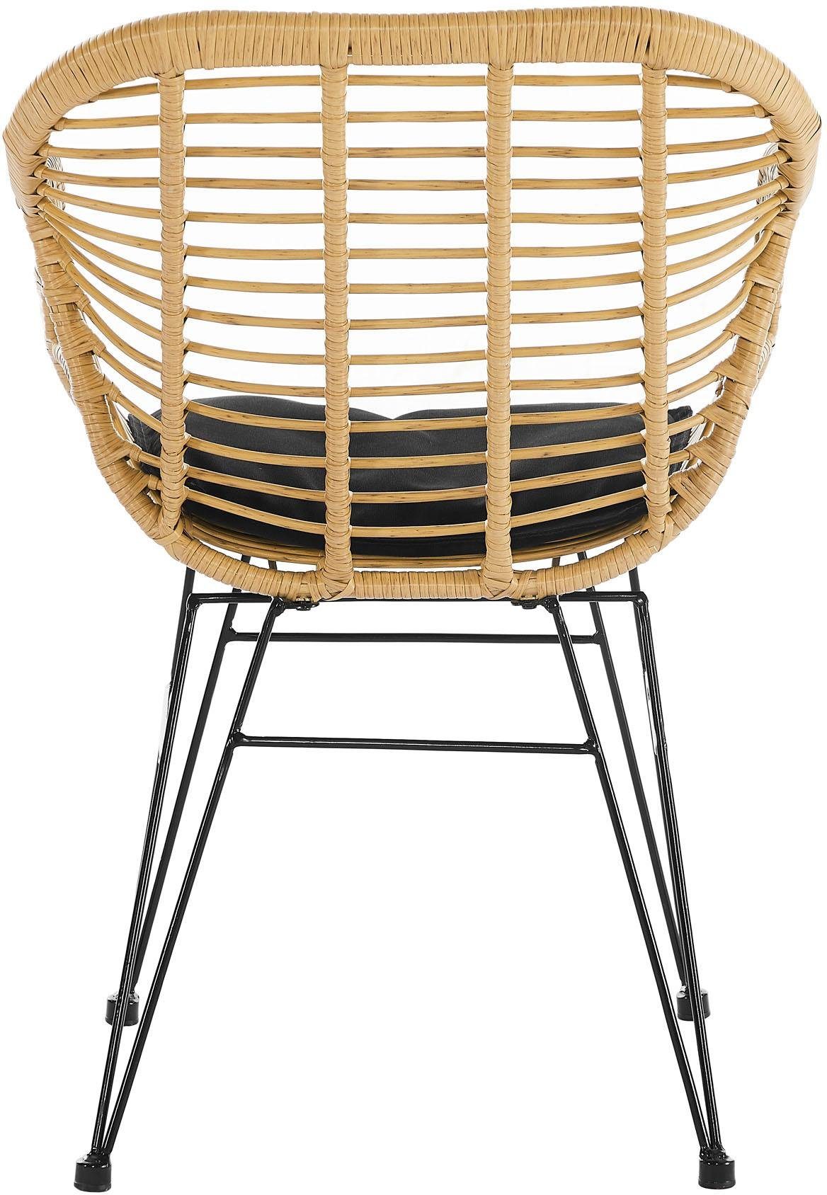 SalesFever Stoel van weerbestendig kunststof vlechtwerk in rotan-look (set, 2 stuks)