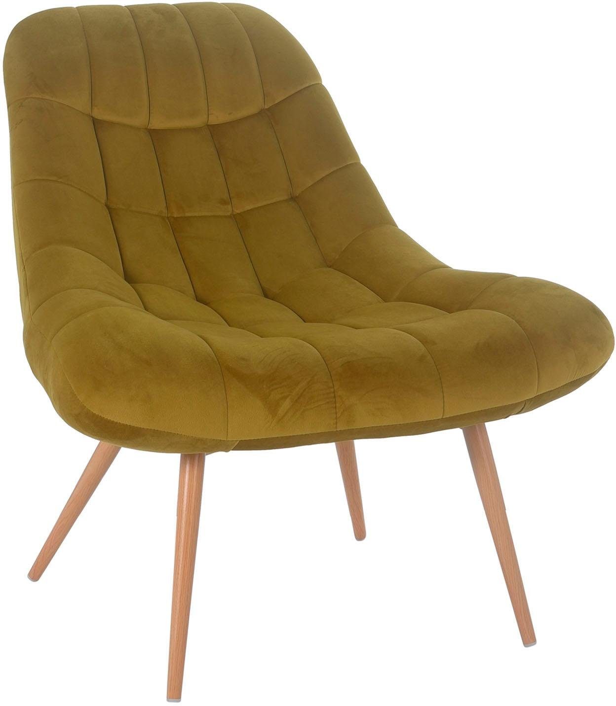 SalesFever Relaxfauteuil met xxl-stiksels, met zwarte of naturelkleurige poten