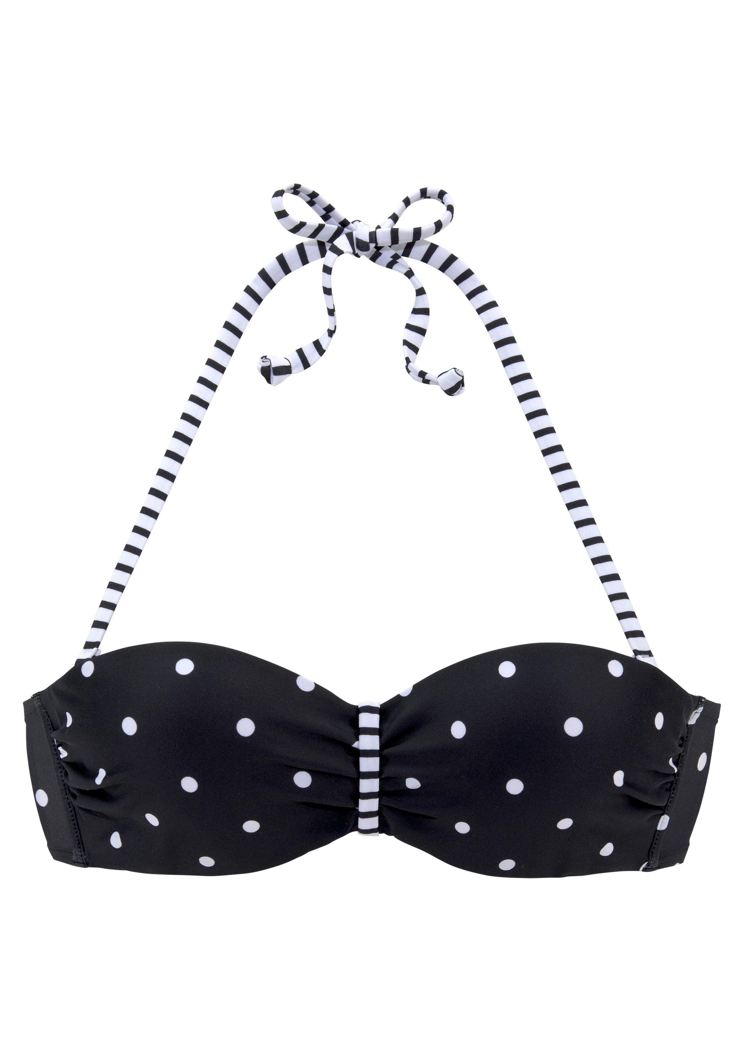 s.Oliver RED LABEL Beachwear Beugelbikinitop in bandeaumodel AUDREY met motievenmix van stippen en strepen