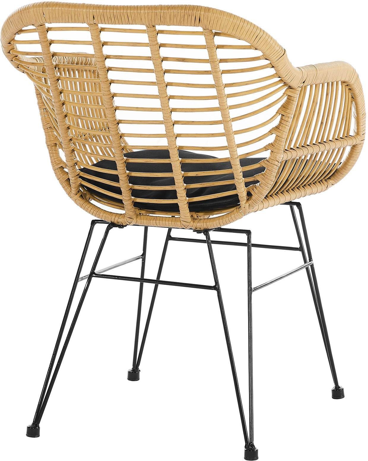 SalesFever Stoel van weerbestendig kunststof vlechtwerk in rotan-look (set, 2 stuks)