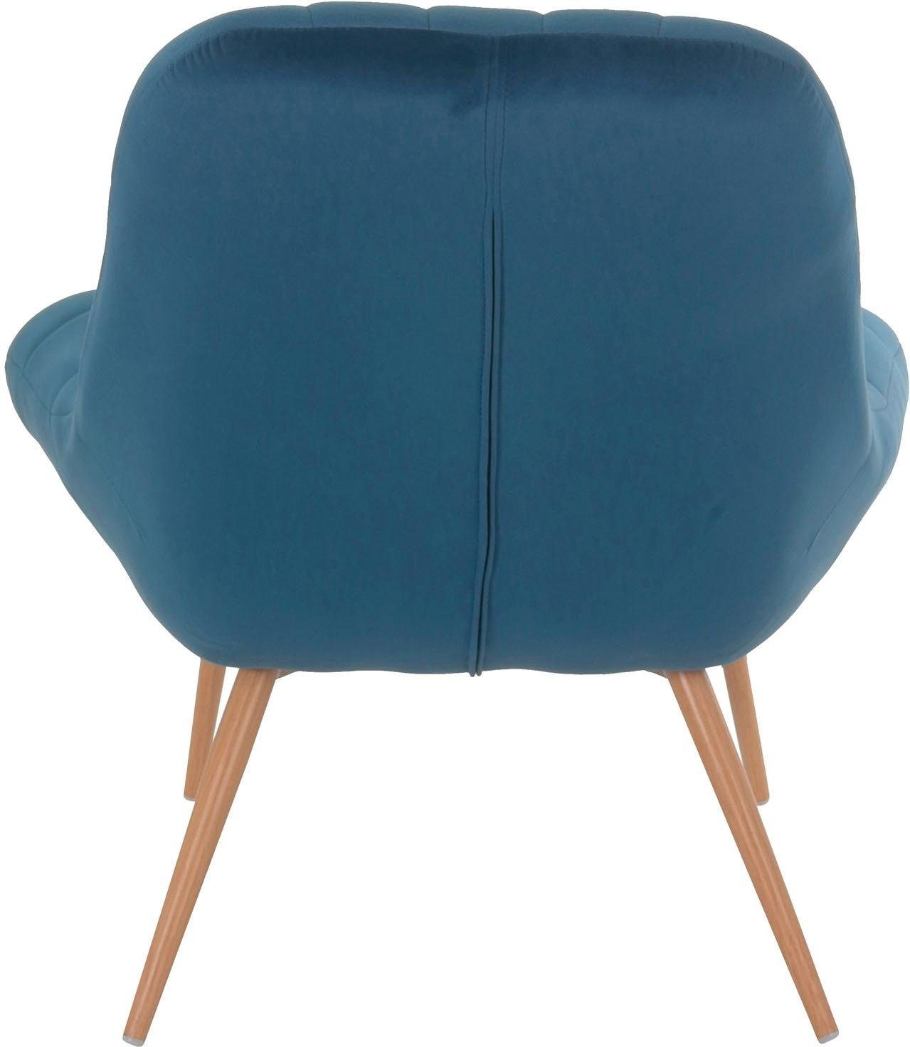 SalesFever Relaxfauteuil met xxl-stiksels, met zwarte of naturelkleurige poten