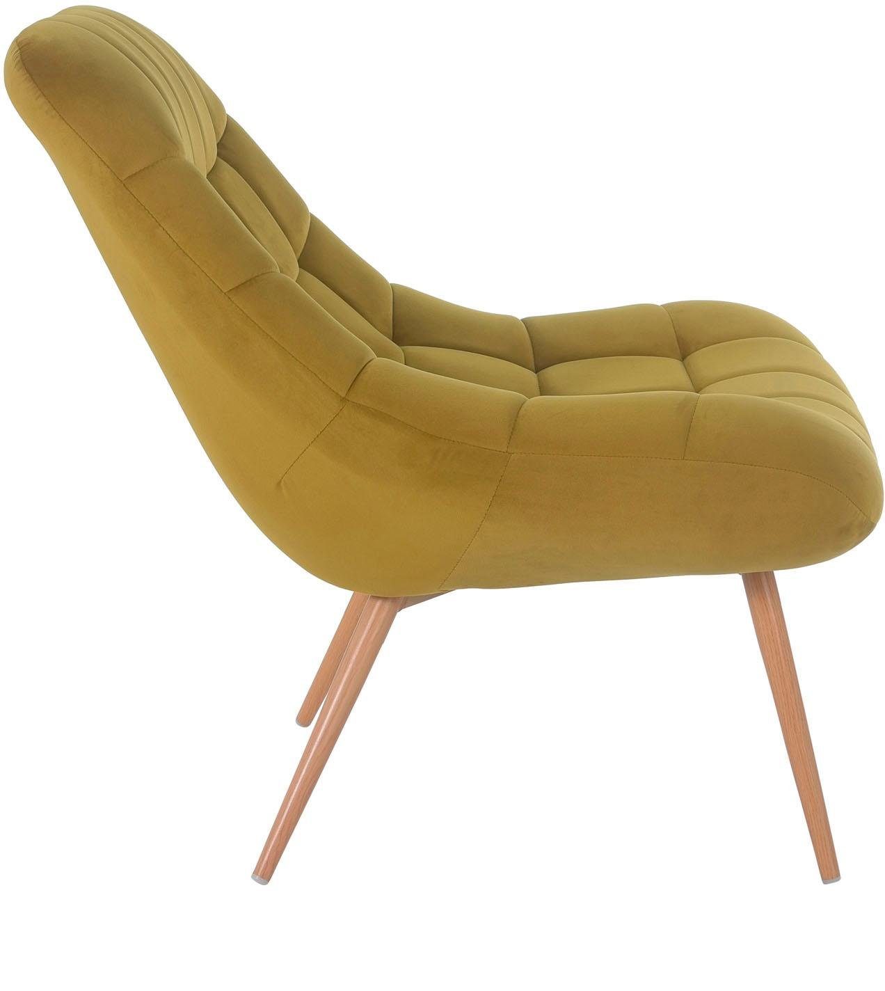 SalesFever Relaxfauteuil met xxl-stiksels, met zwarte of naturelkleurige poten