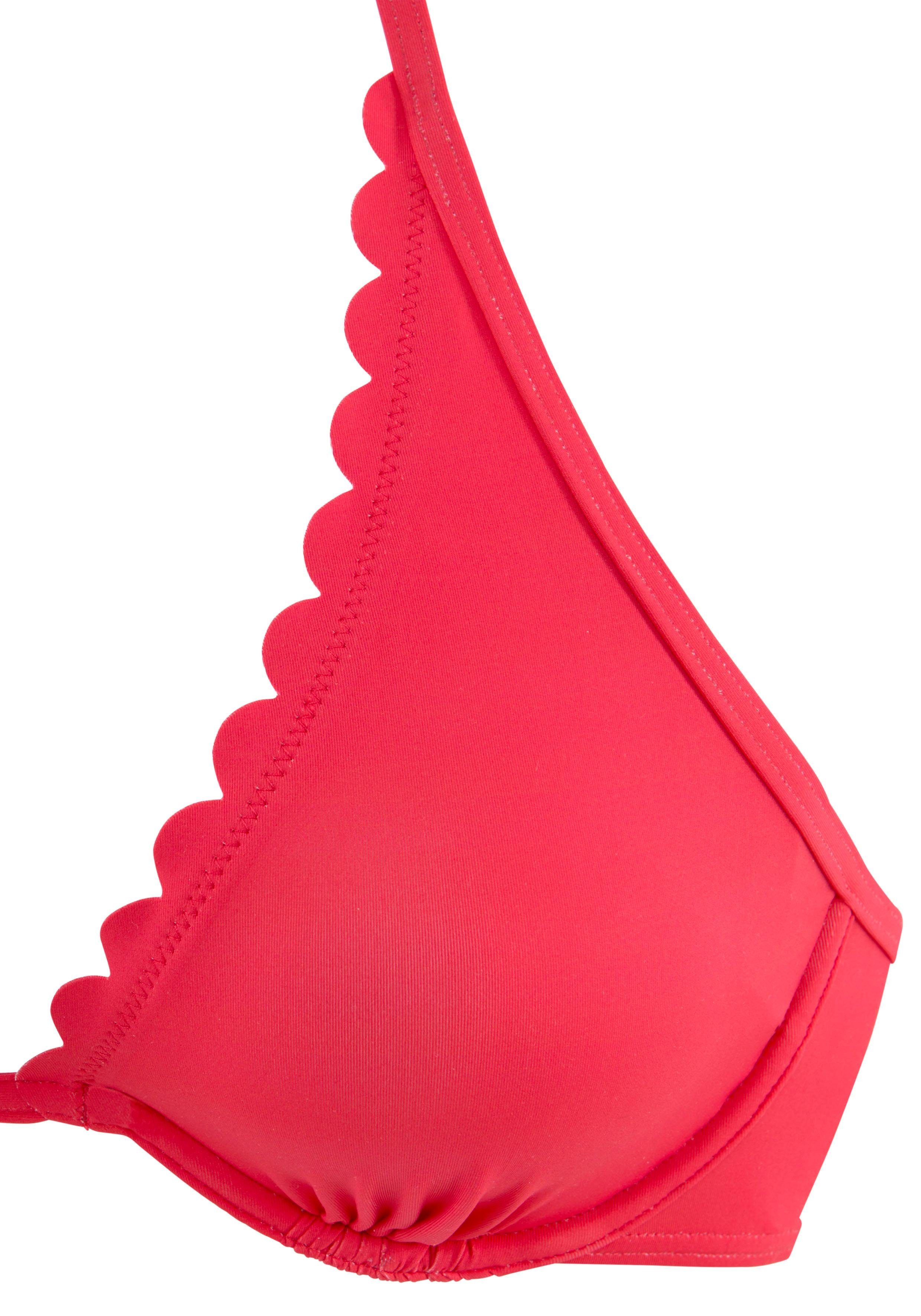Lascana Bikinitop met beugels Scallop met gelaserde gegolfde rand