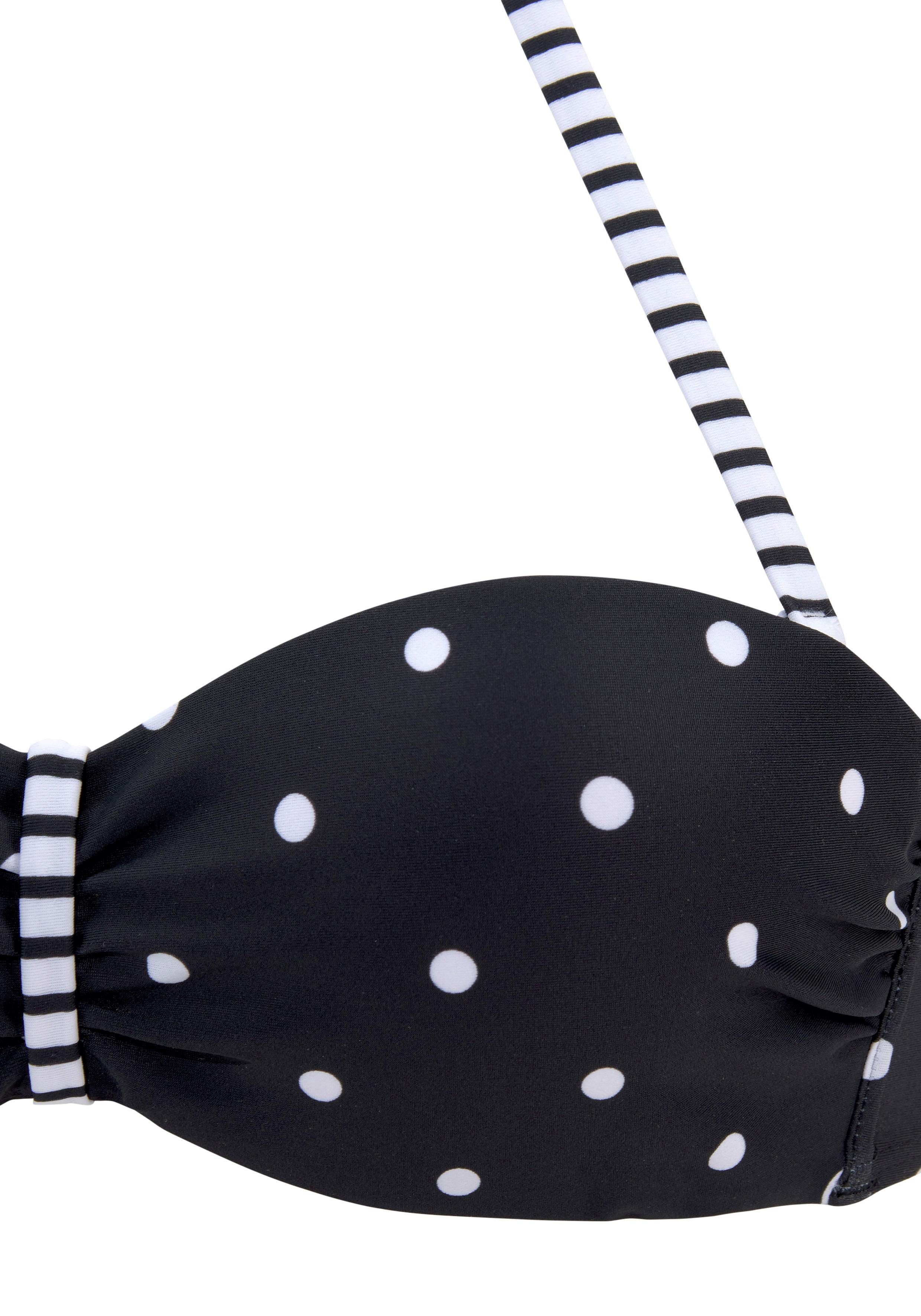 s.Oliver RED LABEL Beachwear Beugelbikinitop in bandeaumodel AUDREY met motievenmix van stippen en strepen