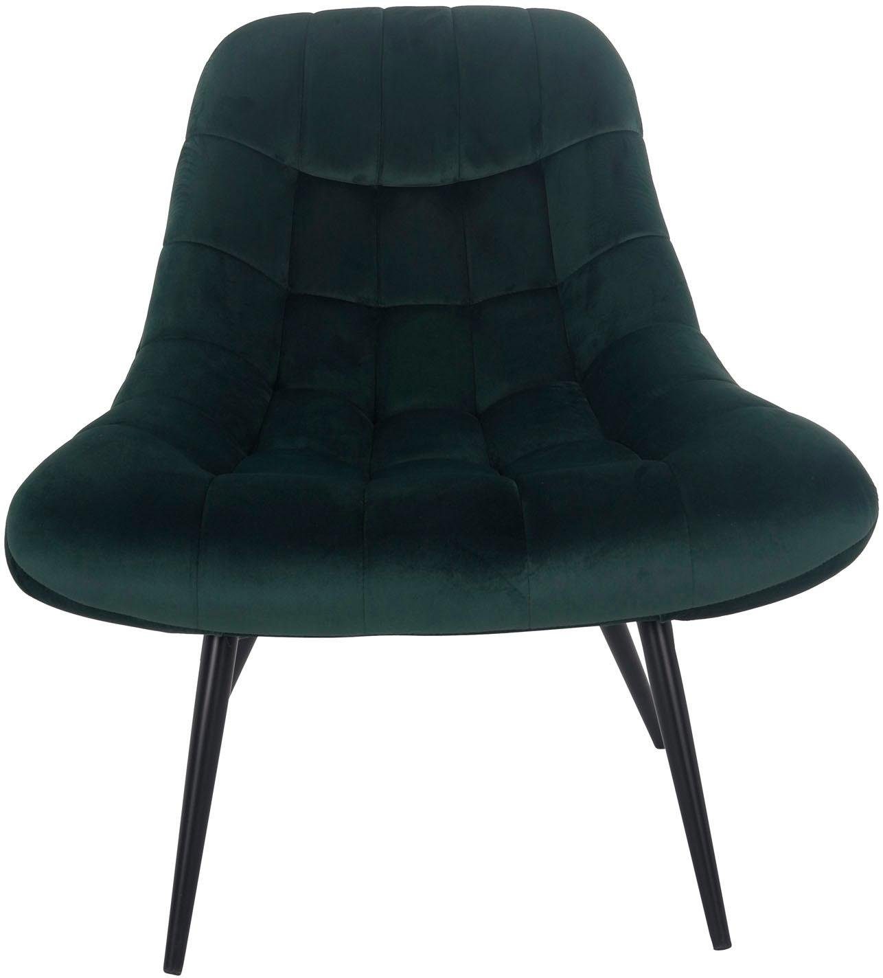 SalesFever Relaxfauteuil Toulon - Comfortabele loungestoel met xxl-stiksels, met zwarte of naturelkleurige poten