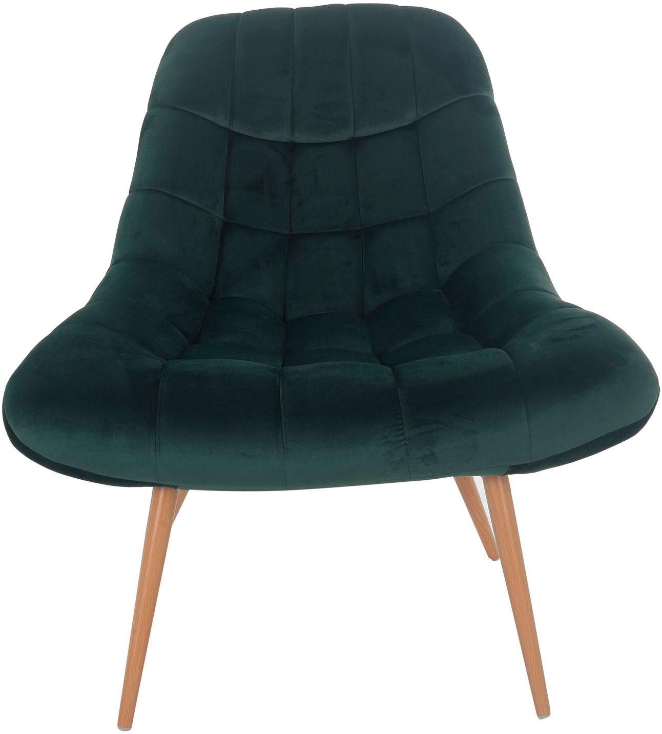 SalesFever Relaxfauteuil met xxl-stiksels, met zwarte of naturelkleurige poten