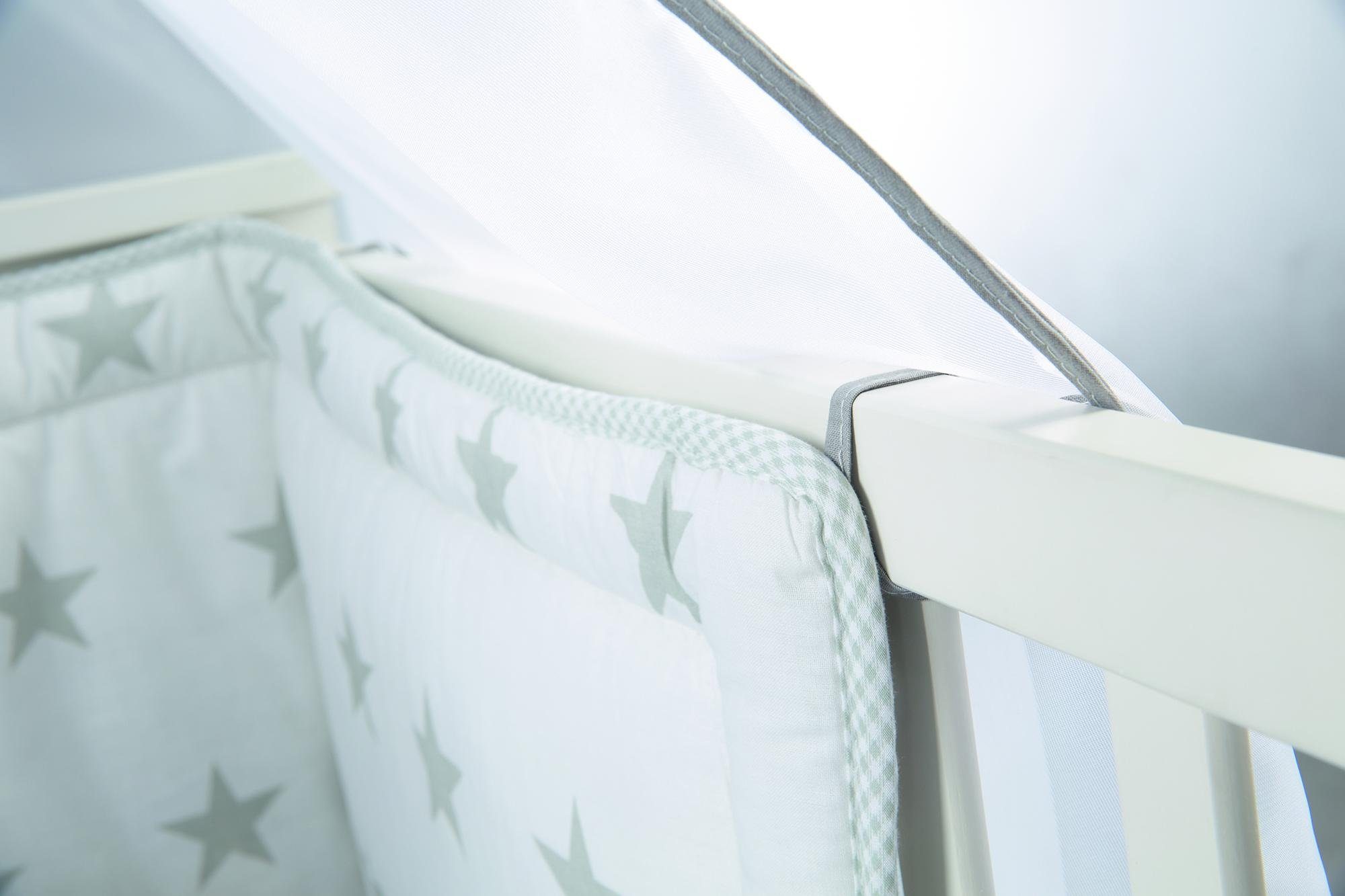 Roba® Toebehoren voor hemelbed Little Stars, keerbaar 4-delig, met overtrekset, hoofdbeschermer en hemel