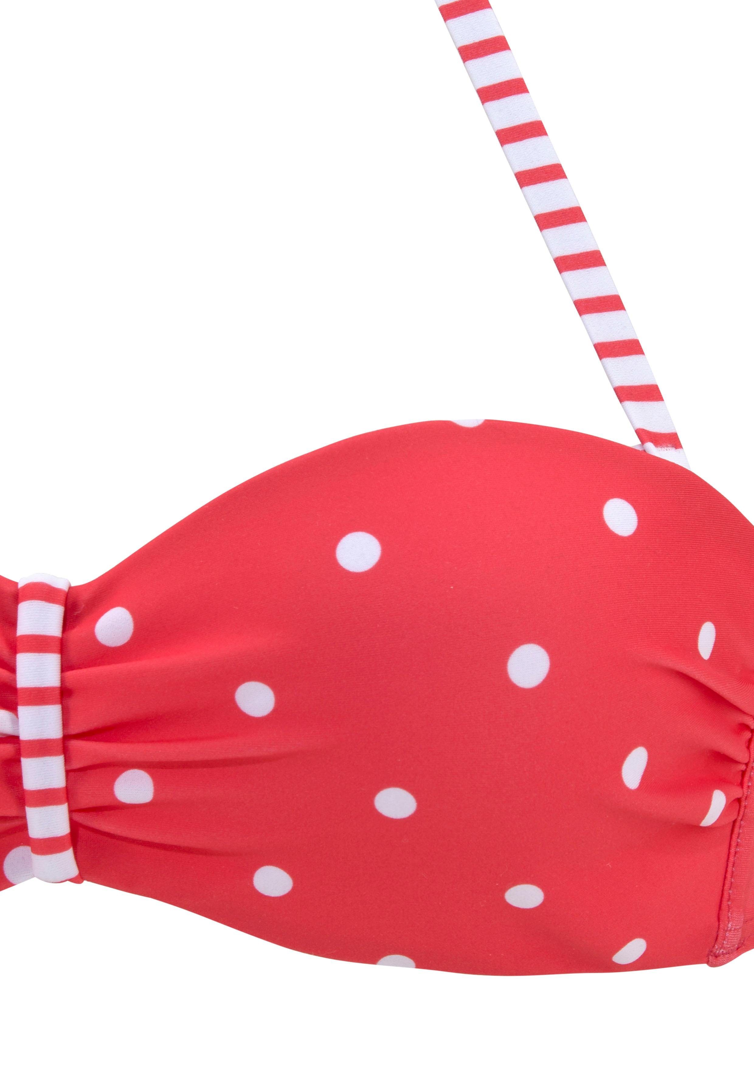 s.Oliver RED LABEL Beachwear Beugelbikinitop in bandeaumodel AUDREY met motievenmix van stippen en strepen