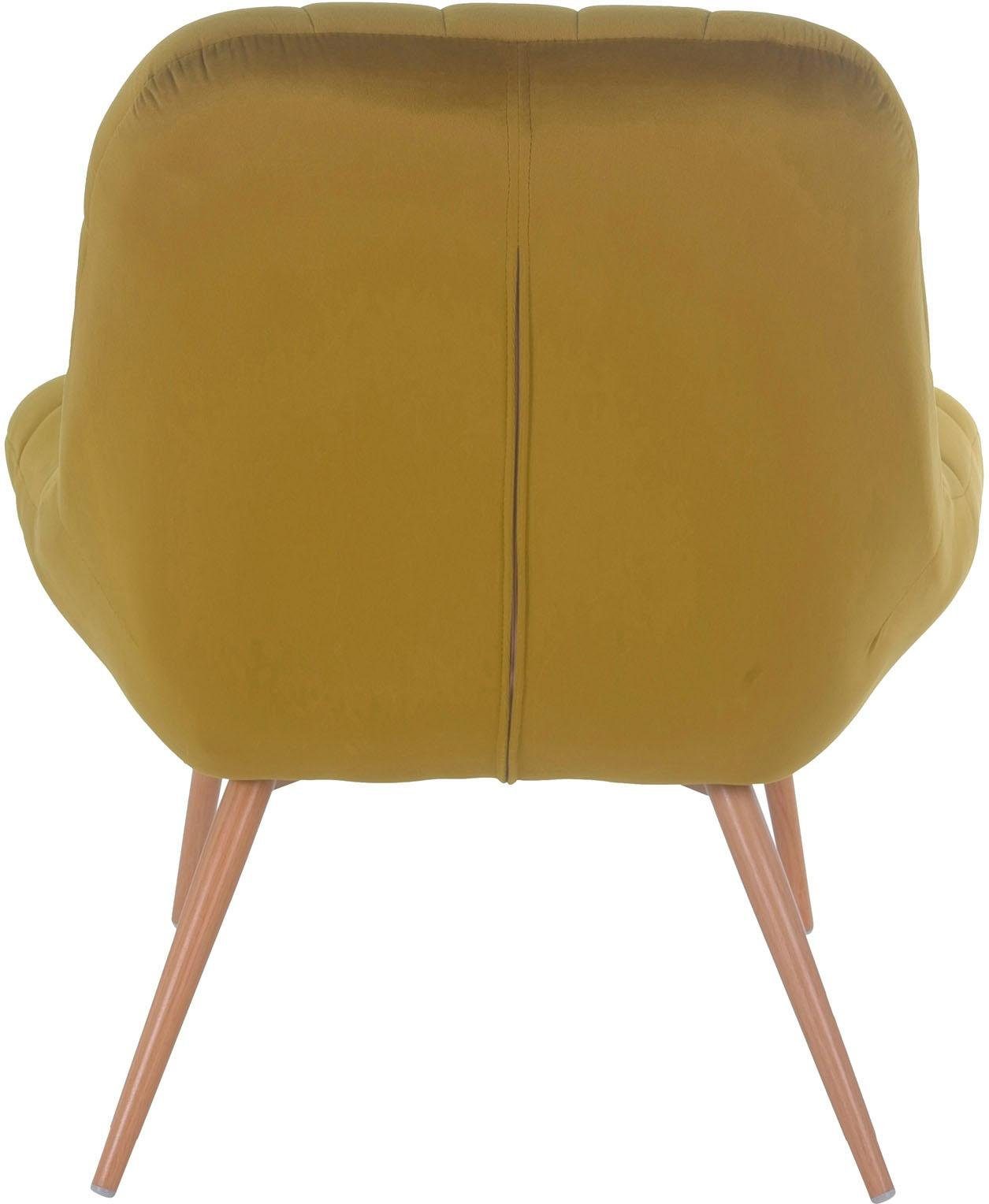 SalesFever Relaxfauteuil met xxl-stiksels, met zwarte of naturelkleurige poten