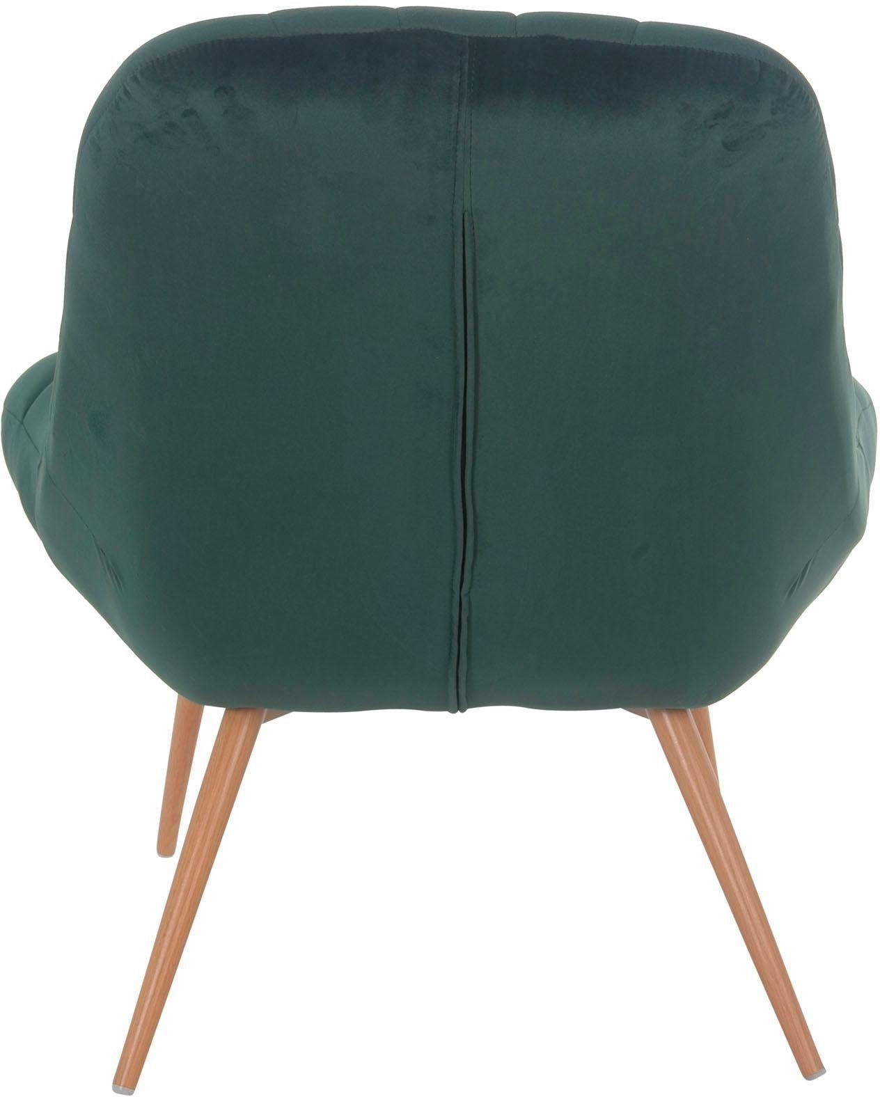 SalesFever Relaxfauteuil met xxl-stiksels, met zwarte of naturelkleurige poten