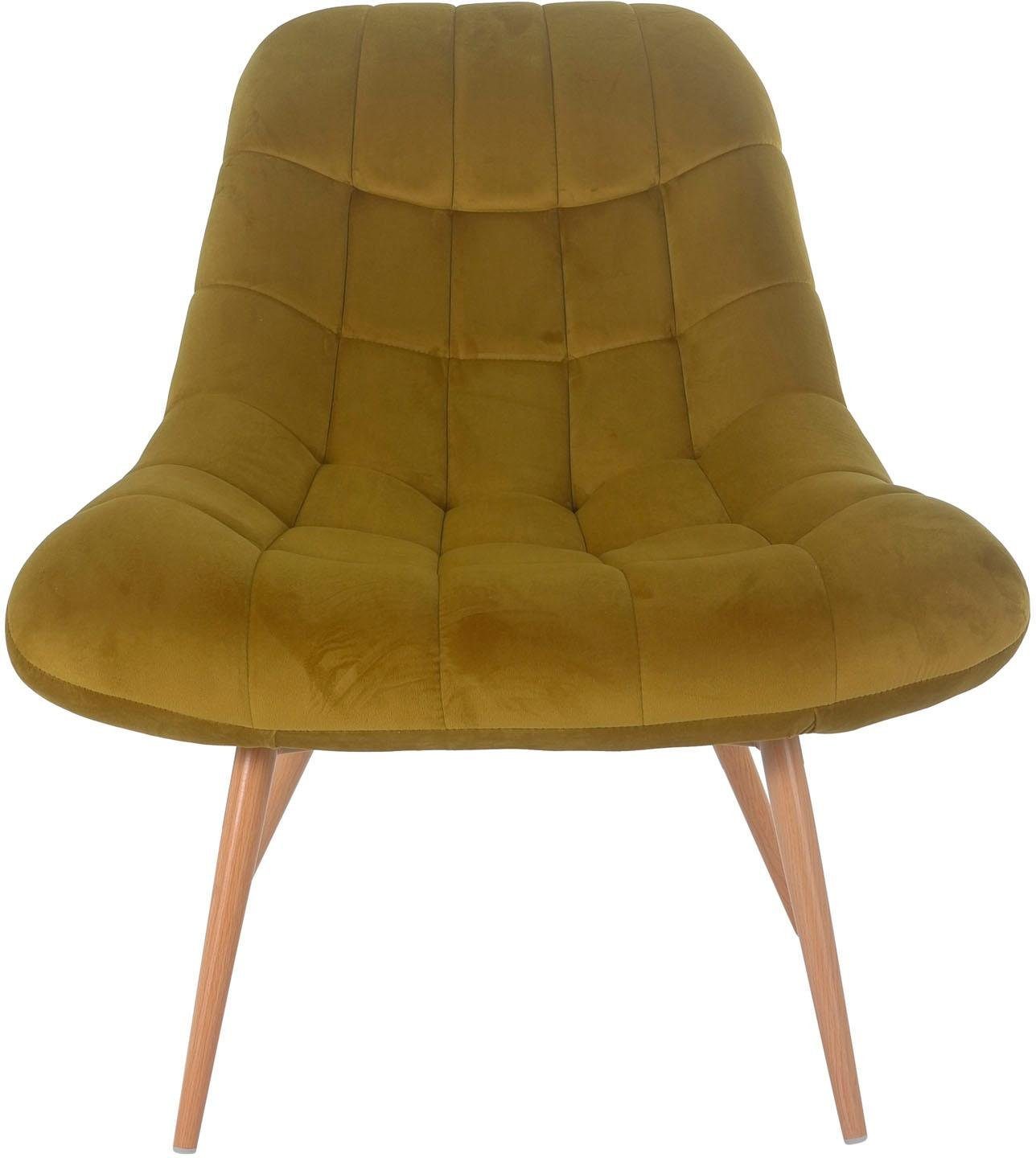 SalesFever Relaxfauteuil met xxl-stiksels, met zwarte of naturelkleurige poten