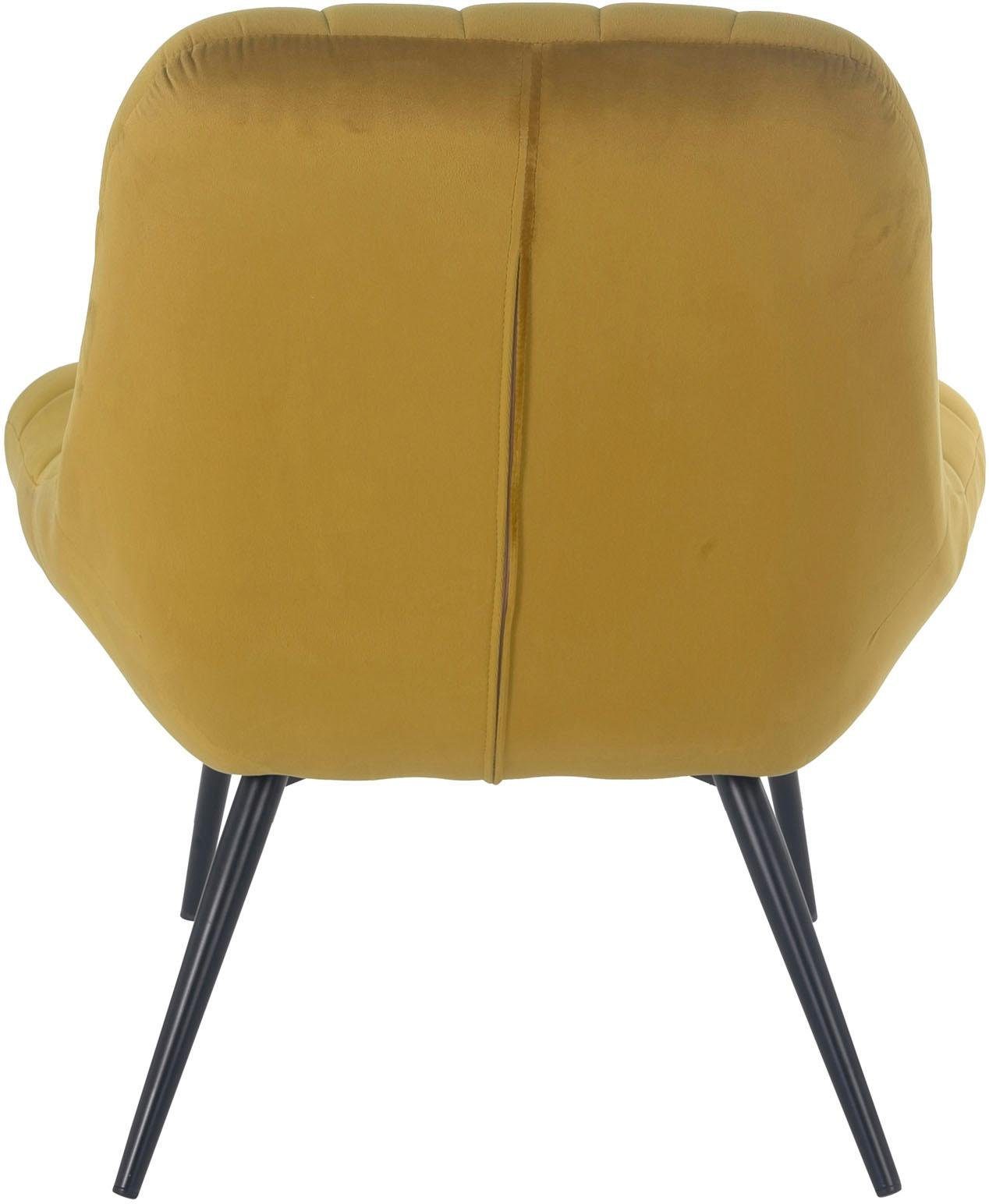SalesFever Relaxfauteuil met xxl-stiksels, met zwarte of naturelkleurige poten