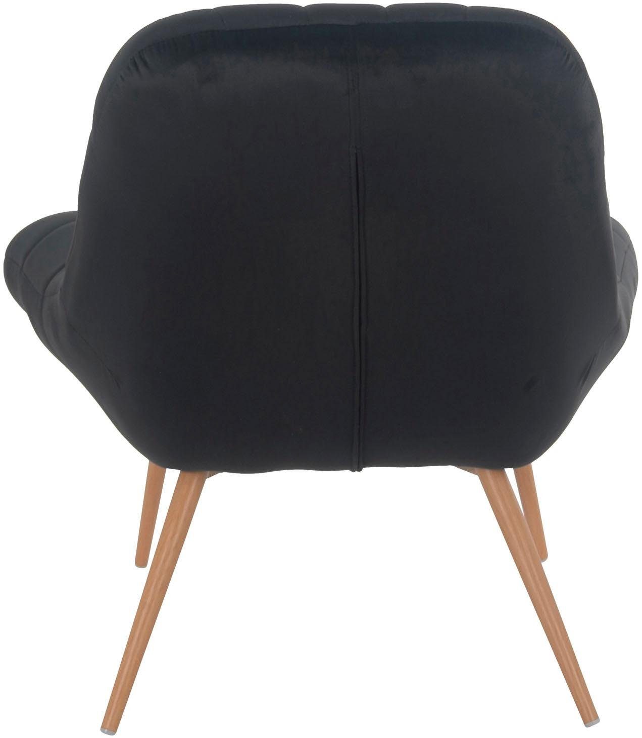 SalesFever Relaxfauteuil met xxl-stiksels, met zwarte of naturelkleurige poten