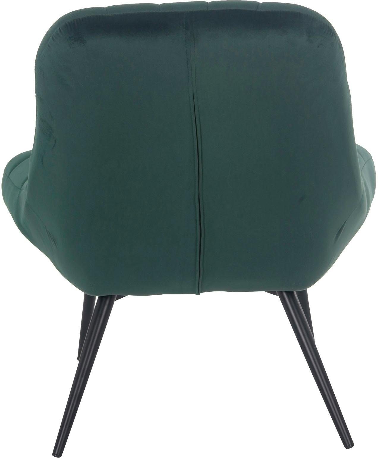 SalesFever Relaxfauteuil Toulon - Comfortabele loungestoel met xxl-stiksels, met zwarte of naturelkleurige poten