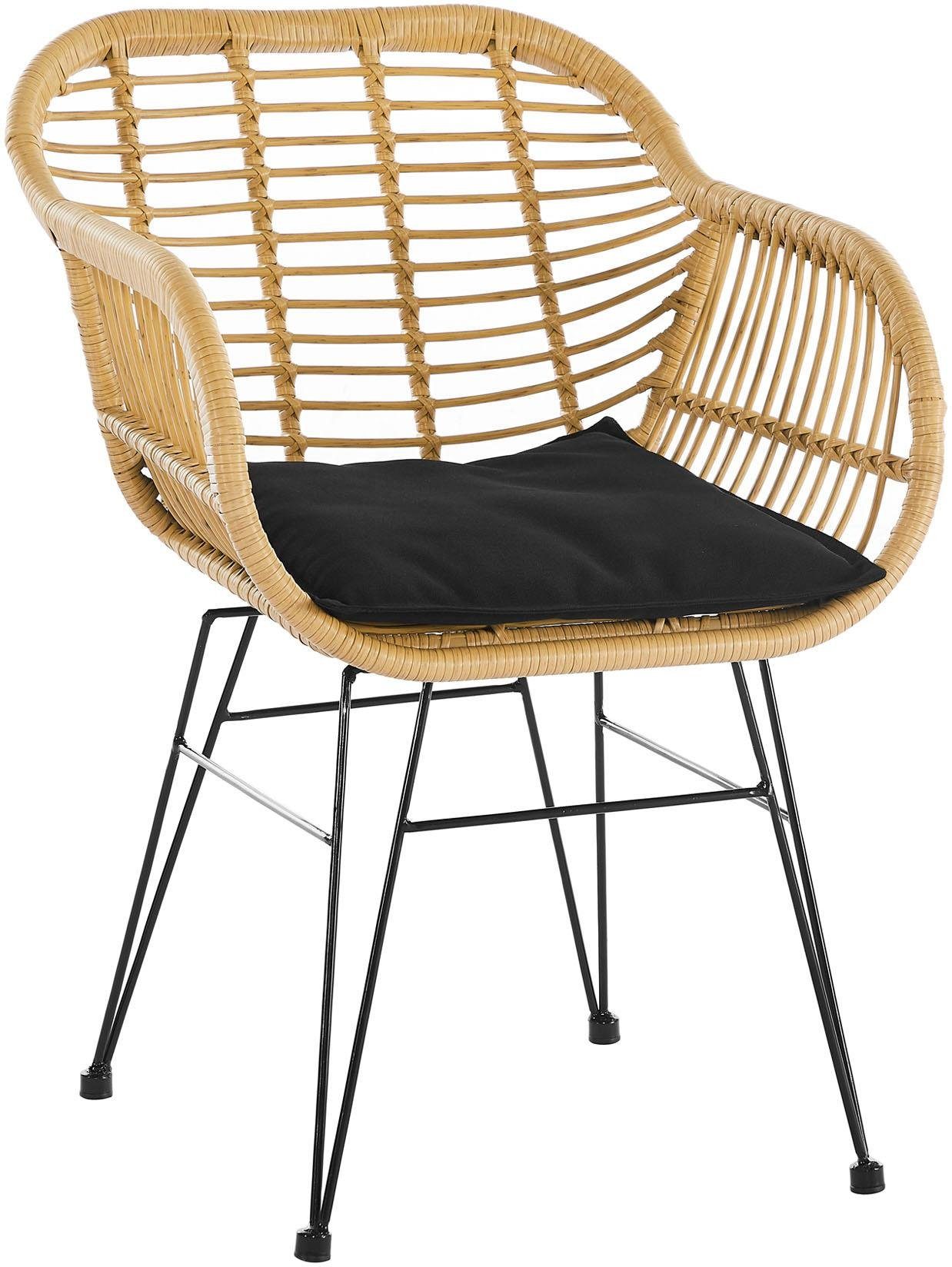 SalesFever Stoel van weerbestendig kunststof vlechtwerk in rotan-look (set, 2 stuks)