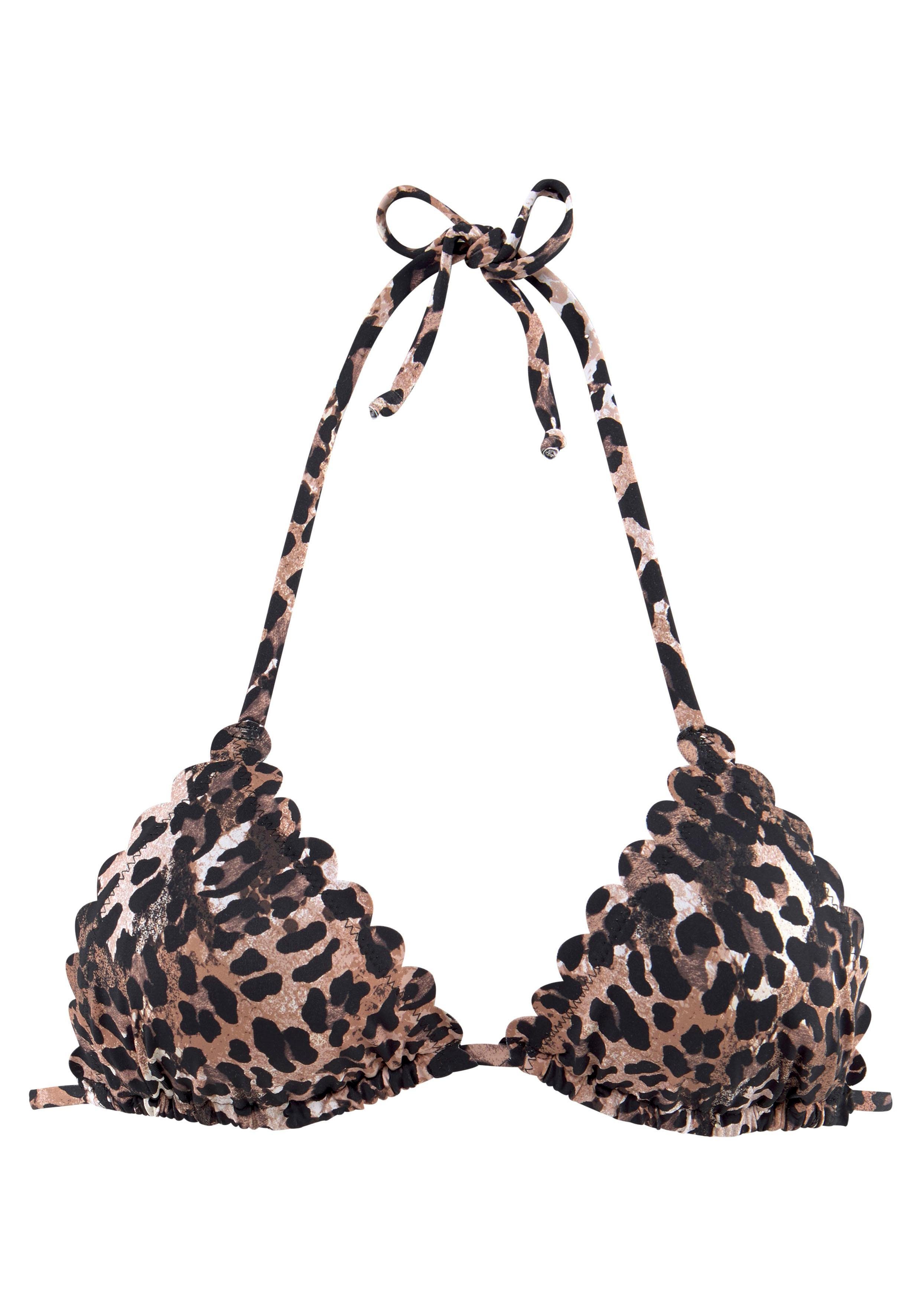 Lascana Triangel-bikinitop Lexa met schulprandjes