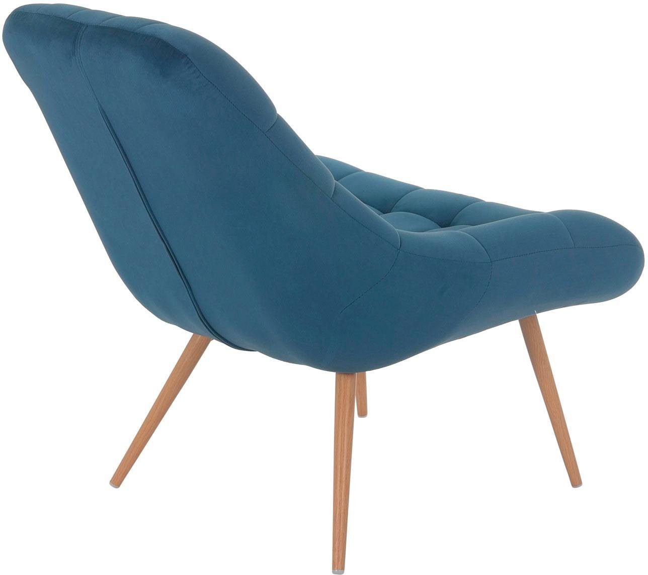 SalesFever Relaxfauteuil met xxl-stiksels, met zwarte of naturelkleurige poten