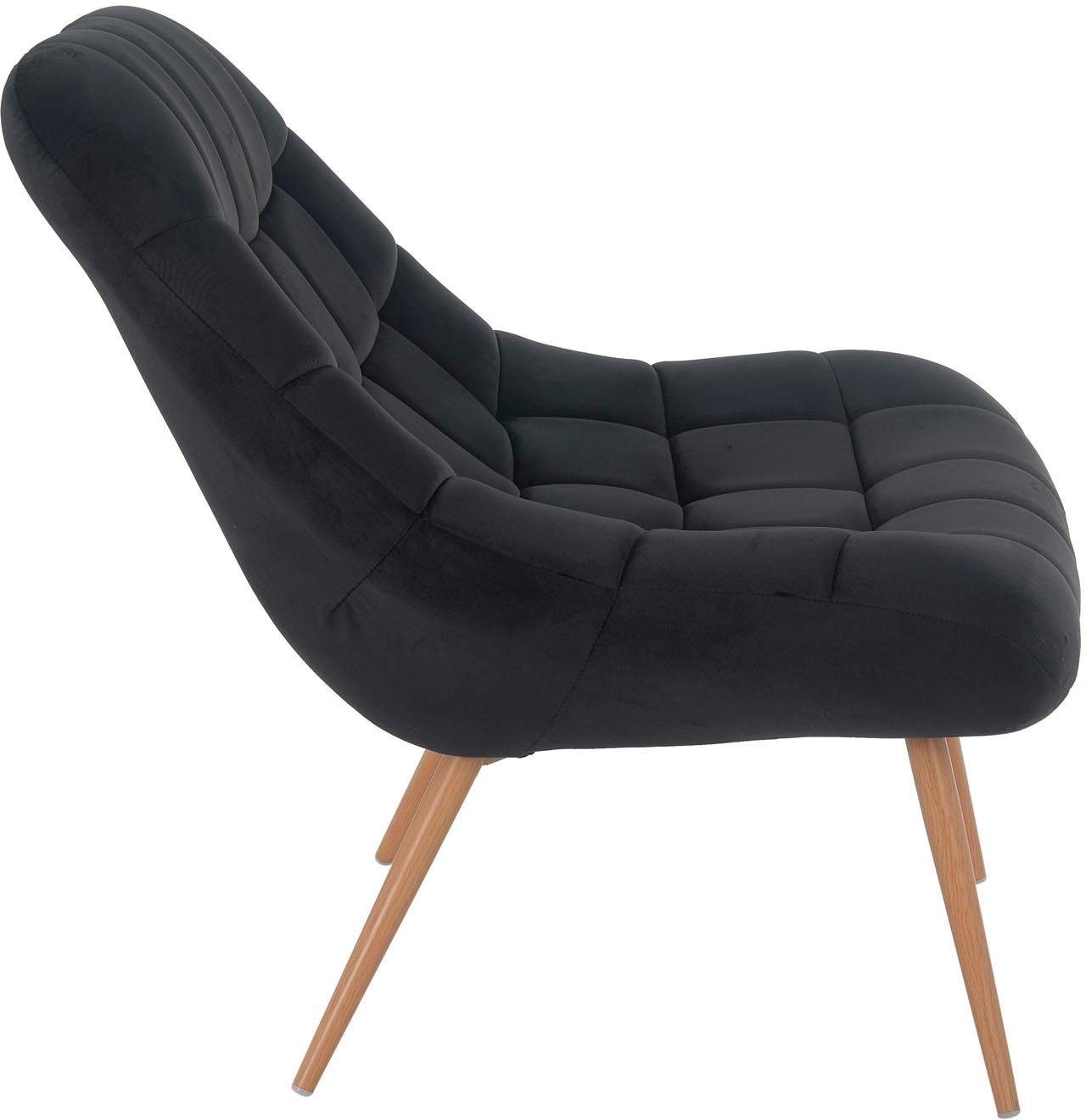 SalesFever Relaxfauteuil met xxl-stiksels, met zwarte of naturelkleurige poten