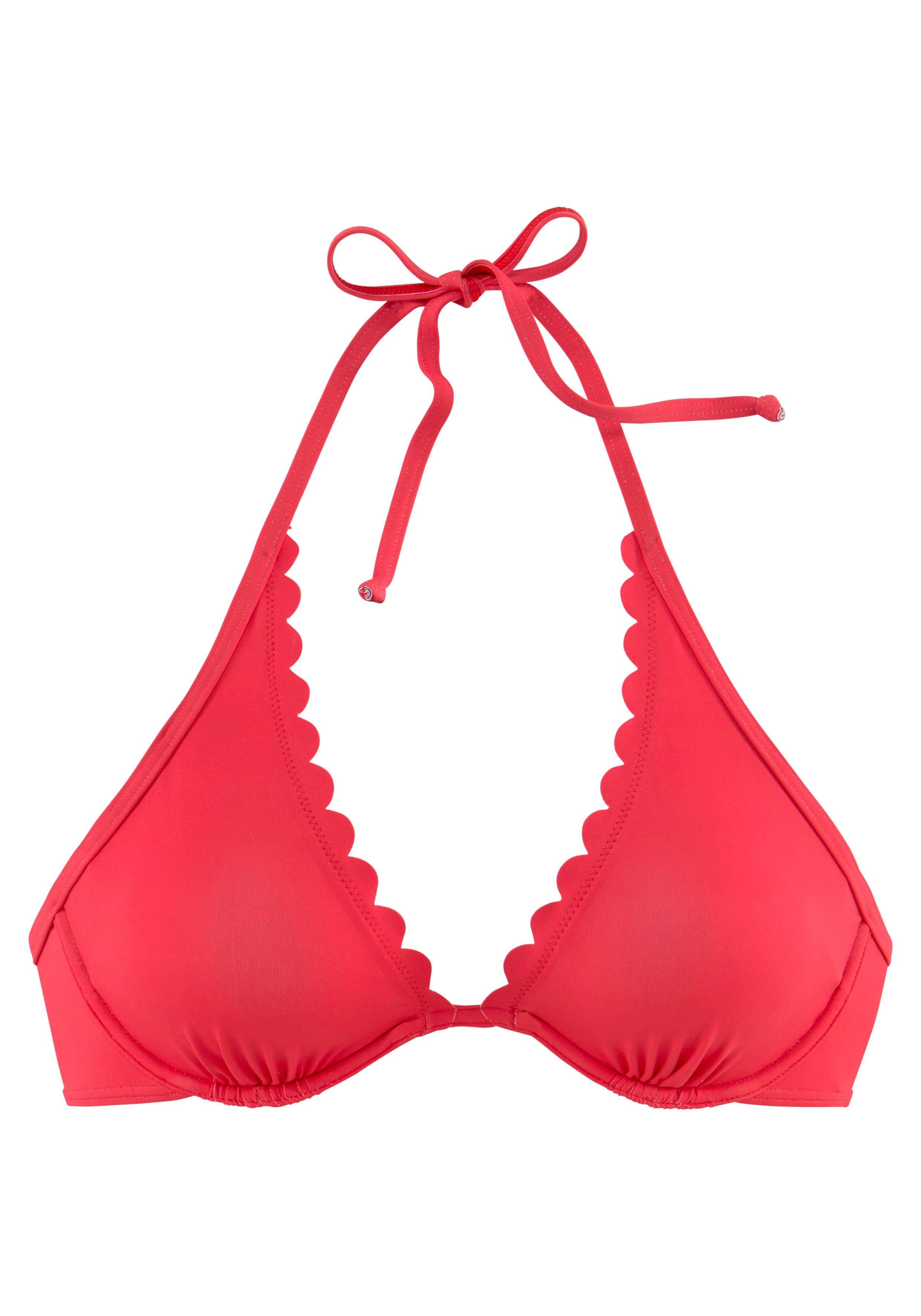 Lascana Bikinitop met beugels Scallop met gelaserde gegolfde rand