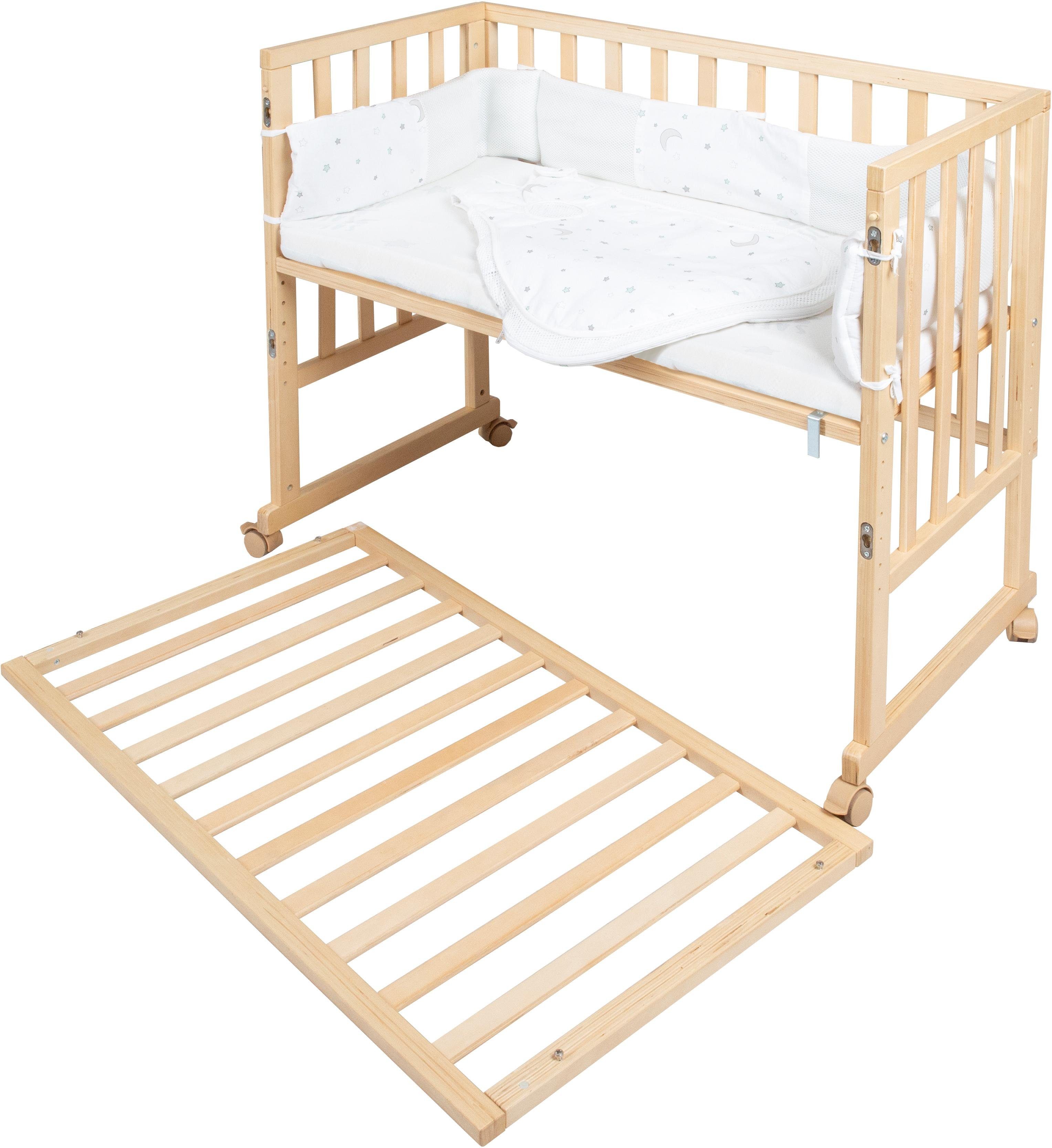 Roba® Wieg Safe asleep® 3-in-1 Magische sterren, naturel (4-delig)