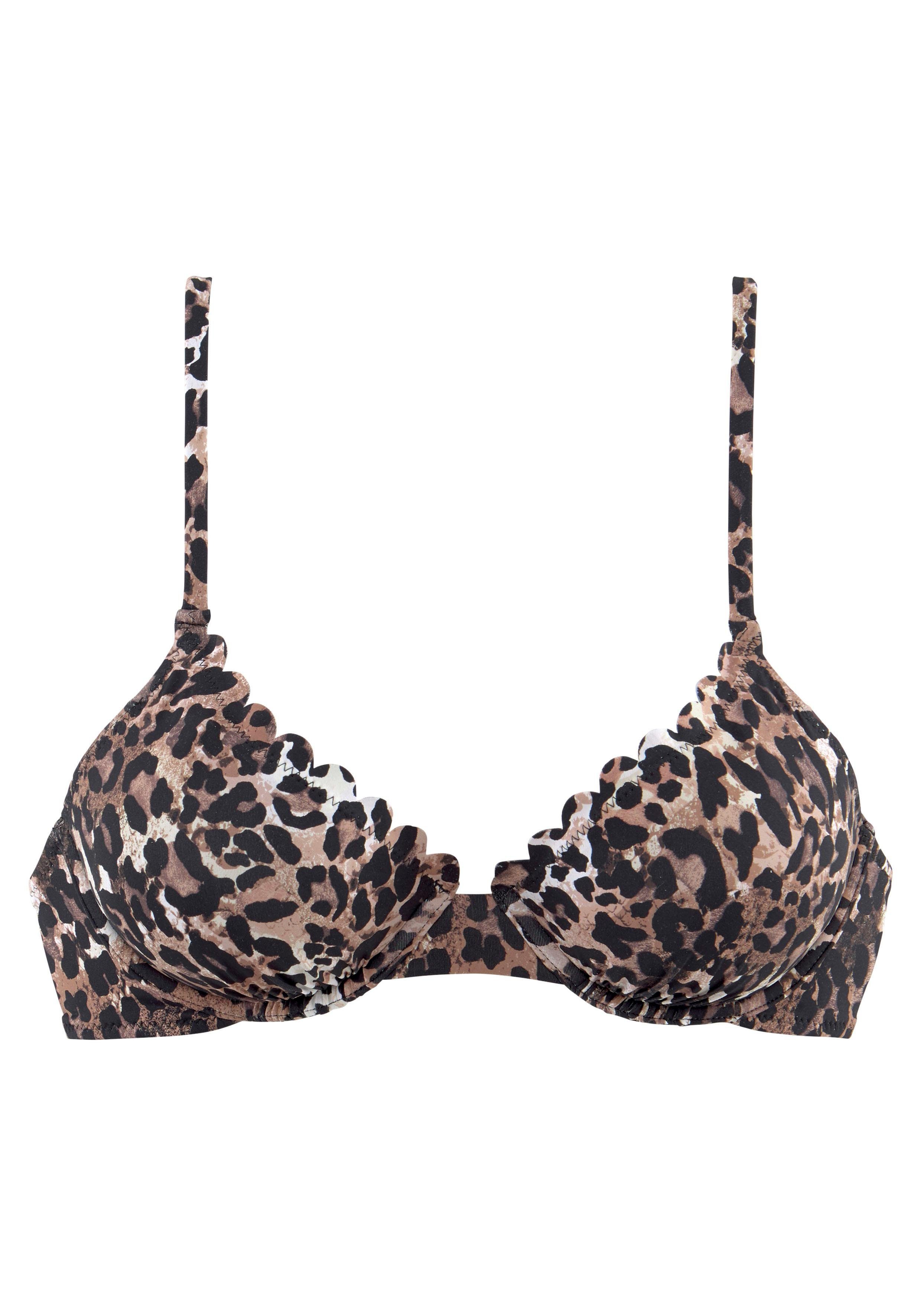 Lascana Bikinitop met beugels Lexa met wattering en schulprandjes