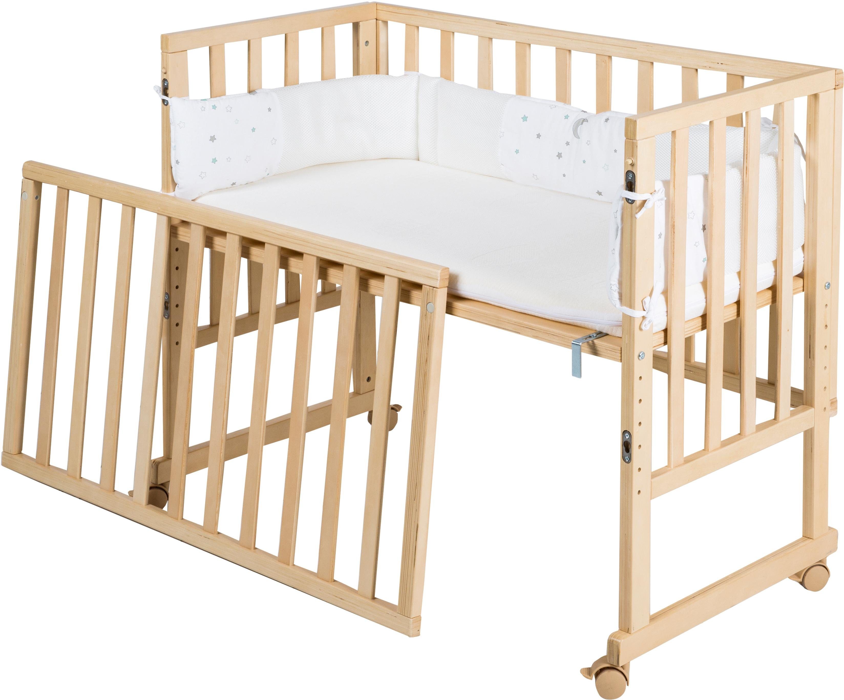 Roba® Wieg Safe asleep® 3-in-1 Magische sterren, naturel (4-delig)