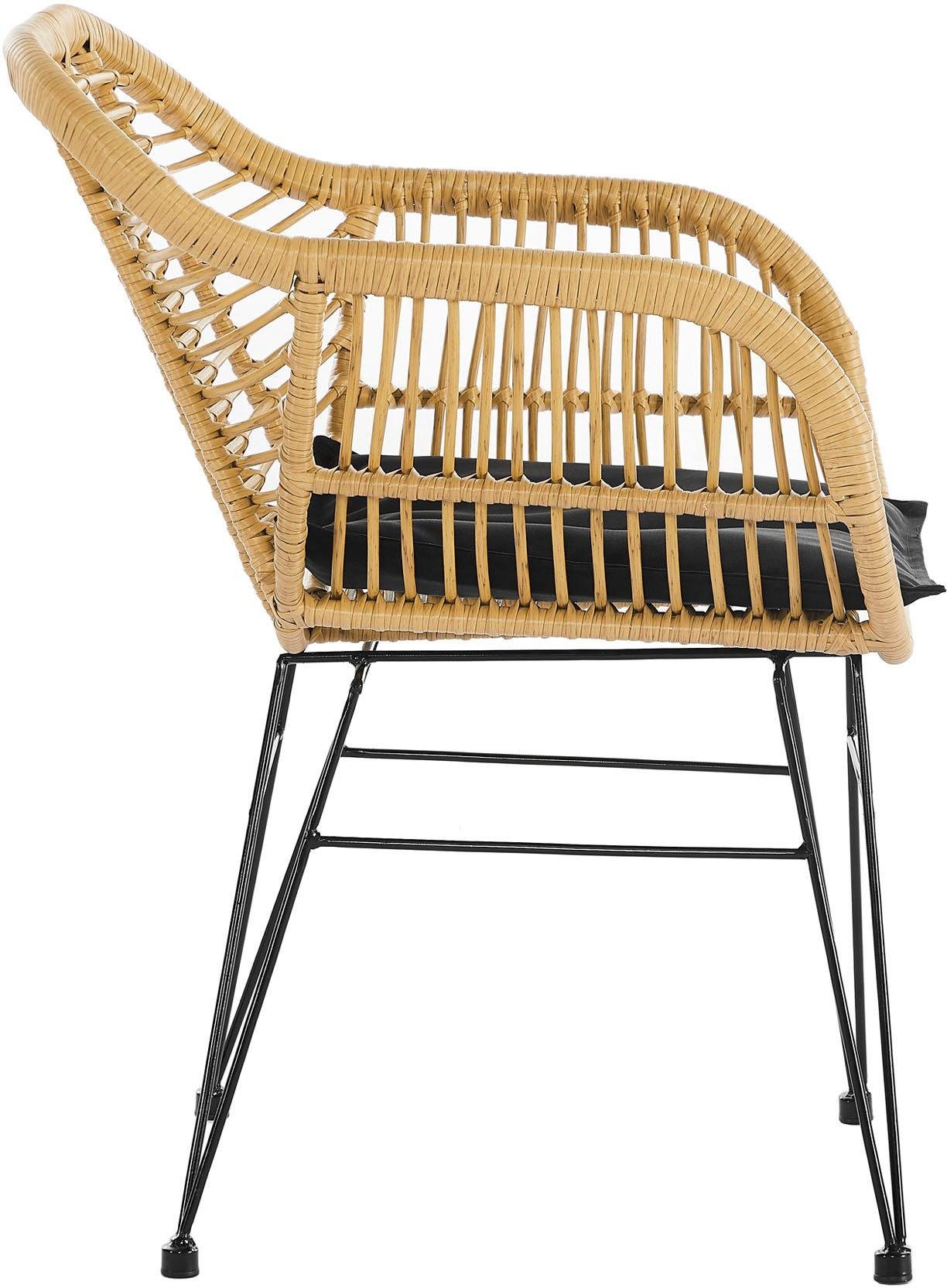 SalesFever Stoel van weerbestendig kunststof vlechtwerk in rotan-look (set, 2 stuks)
