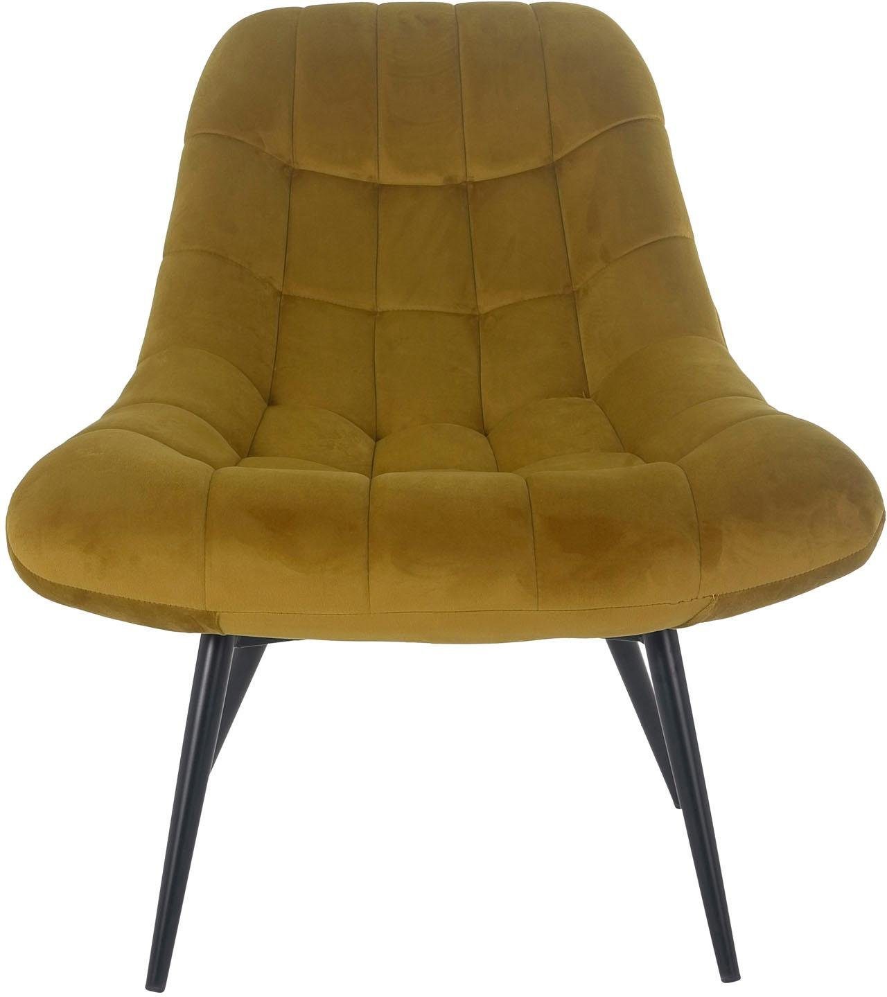SalesFever Relaxfauteuil met xxl-stiksels, met zwarte of naturelkleurige poten
