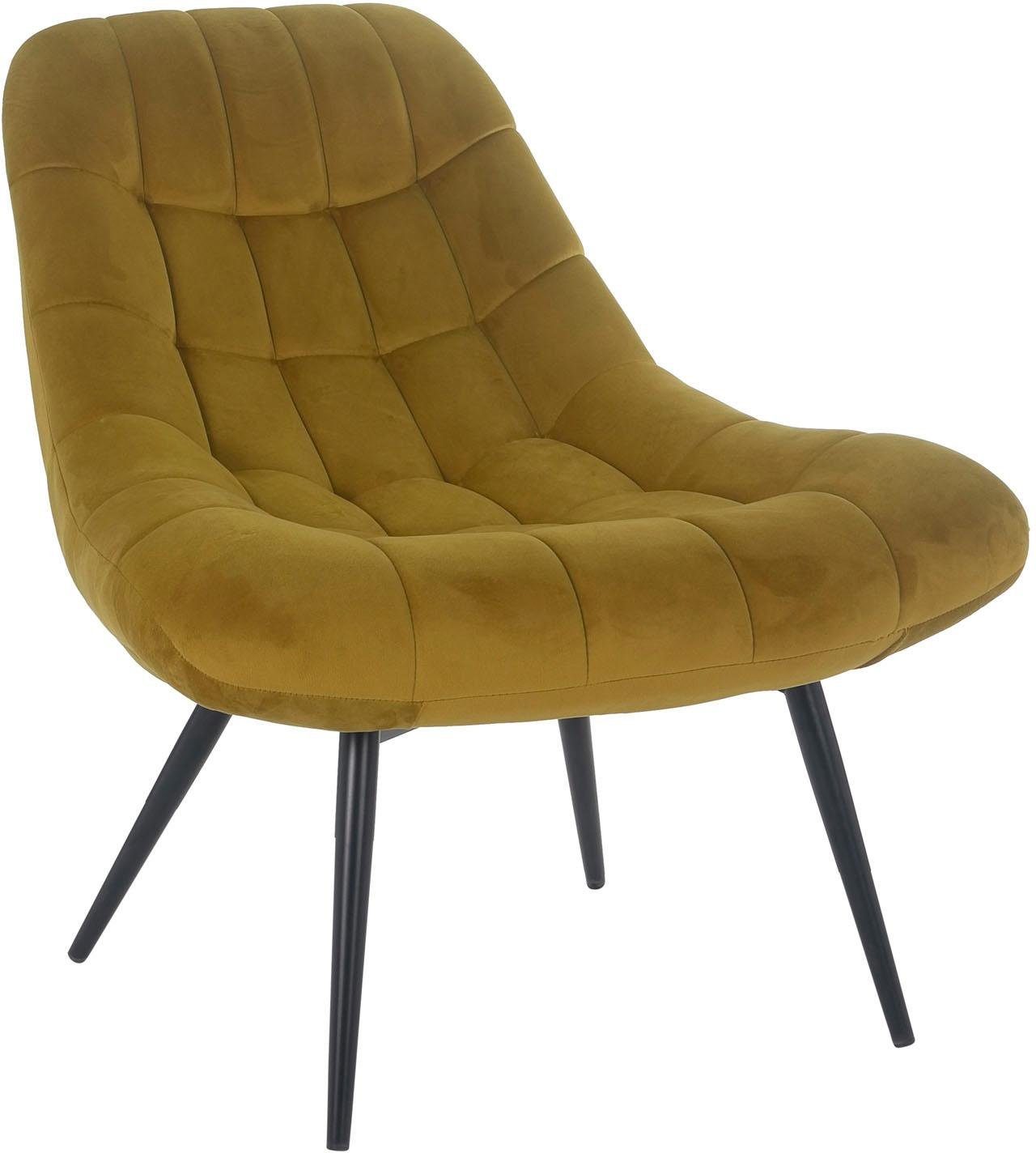 SalesFever Relaxfauteuil met xxl-stiksels, met zwarte of naturelkleurige poten