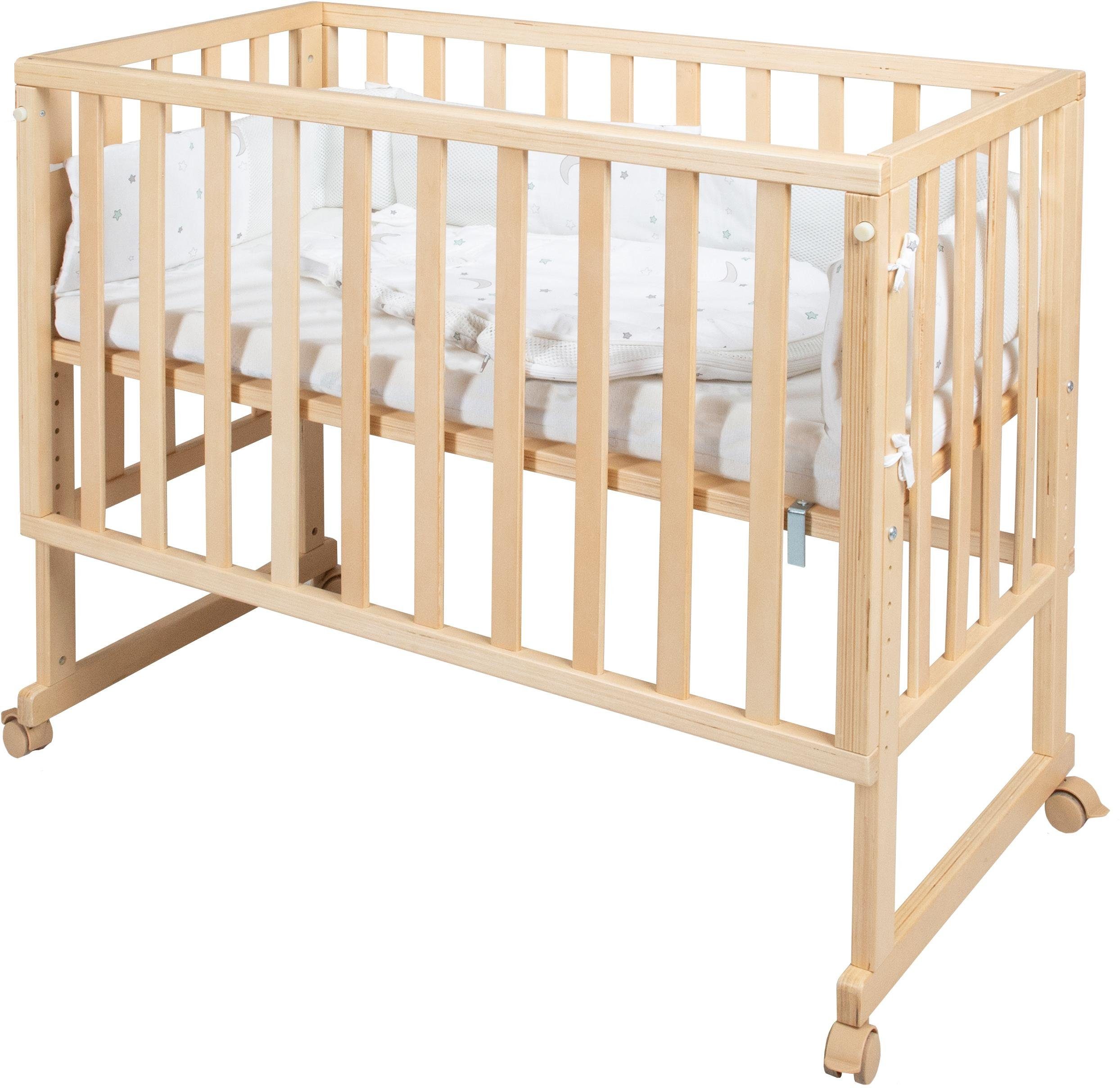 Roba® Wieg Safe asleep® 3-in-1 Magische sterren, naturel (4-delig)