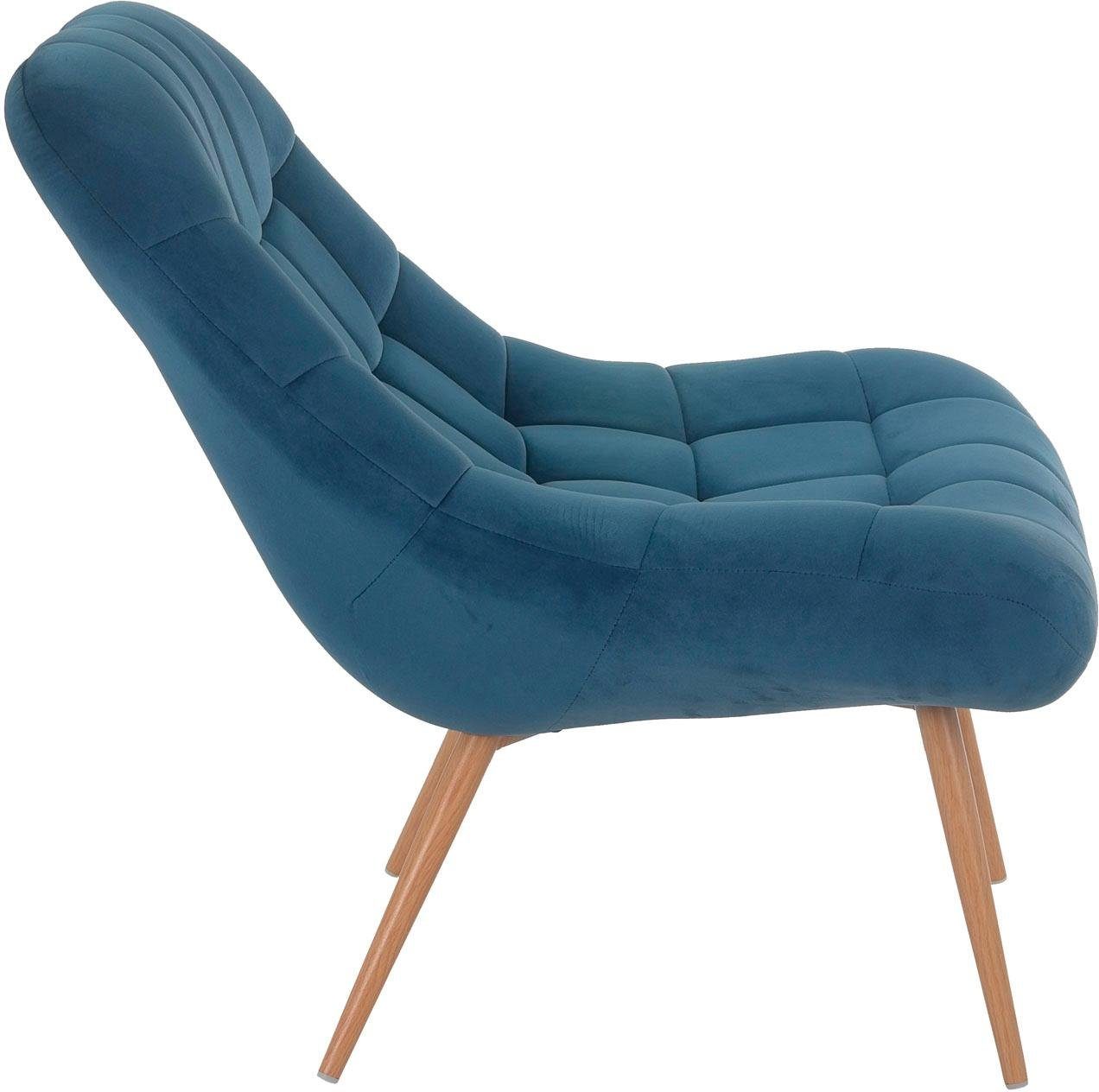 SalesFever Relaxfauteuil met xxl-stiksels, met zwarte of naturelkleurige poten