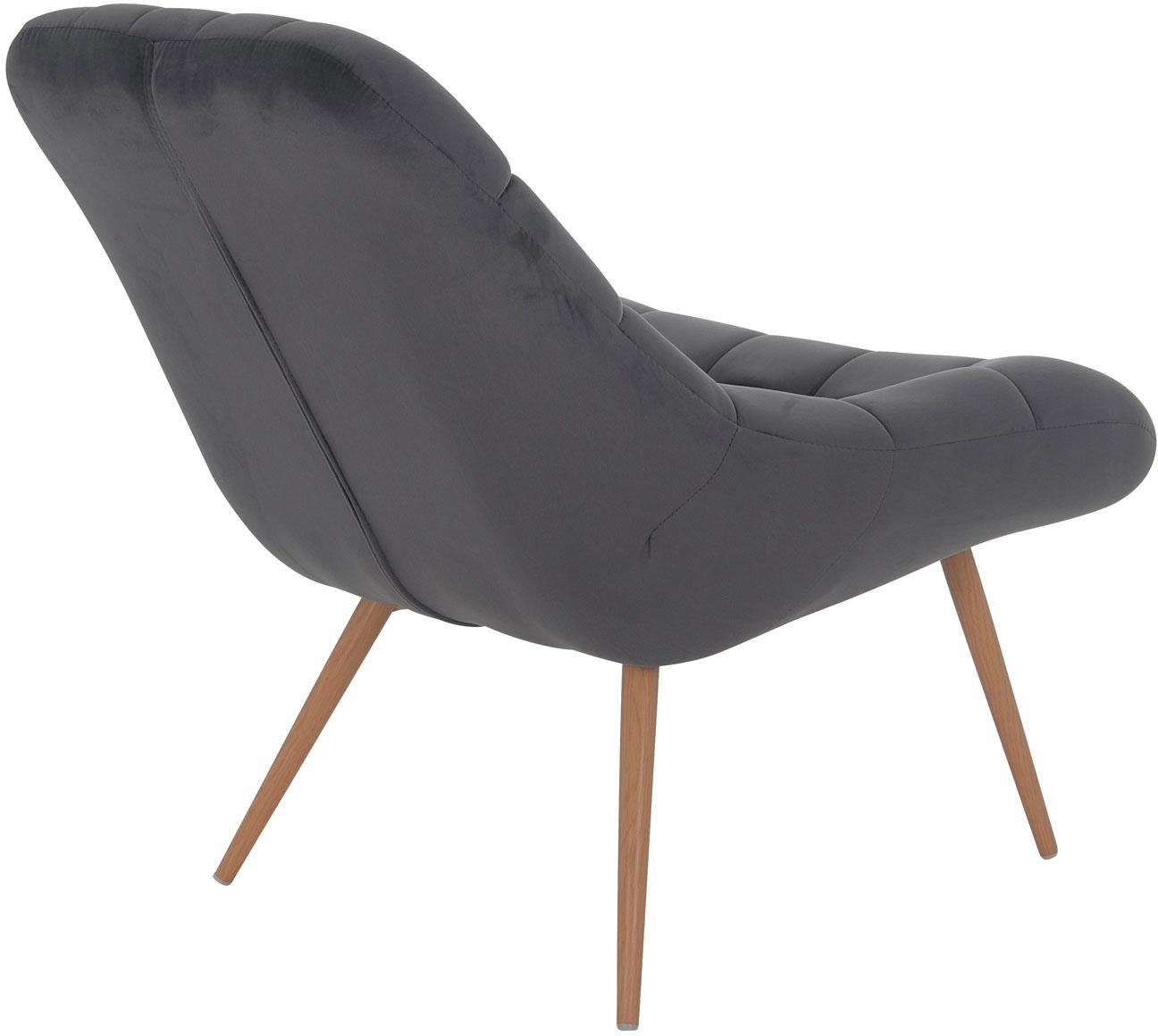 SalesFever Relaxfauteuil Toulon - Comfortabele loungestoel met xxl-stiksels, met zwarte of naturelkleurige poten