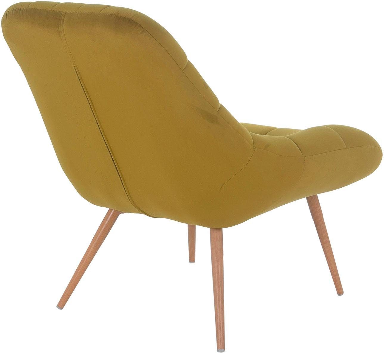 SalesFever Relaxfauteuil met xxl-stiksels, met zwarte of naturelkleurige poten