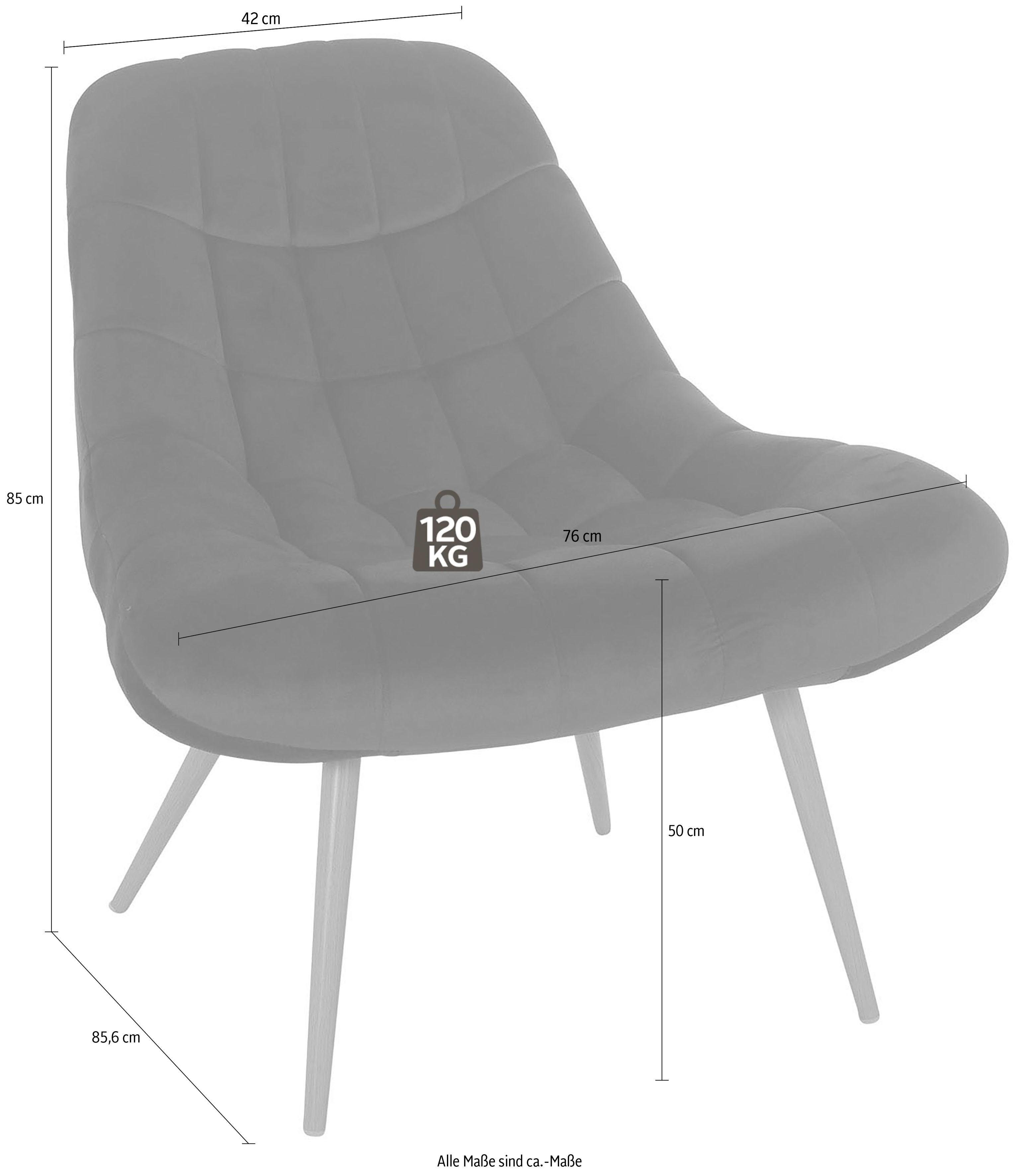 SalesFever Relaxfauteuil met xxl-stiksels, met zwarte of naturelkleurige poten
