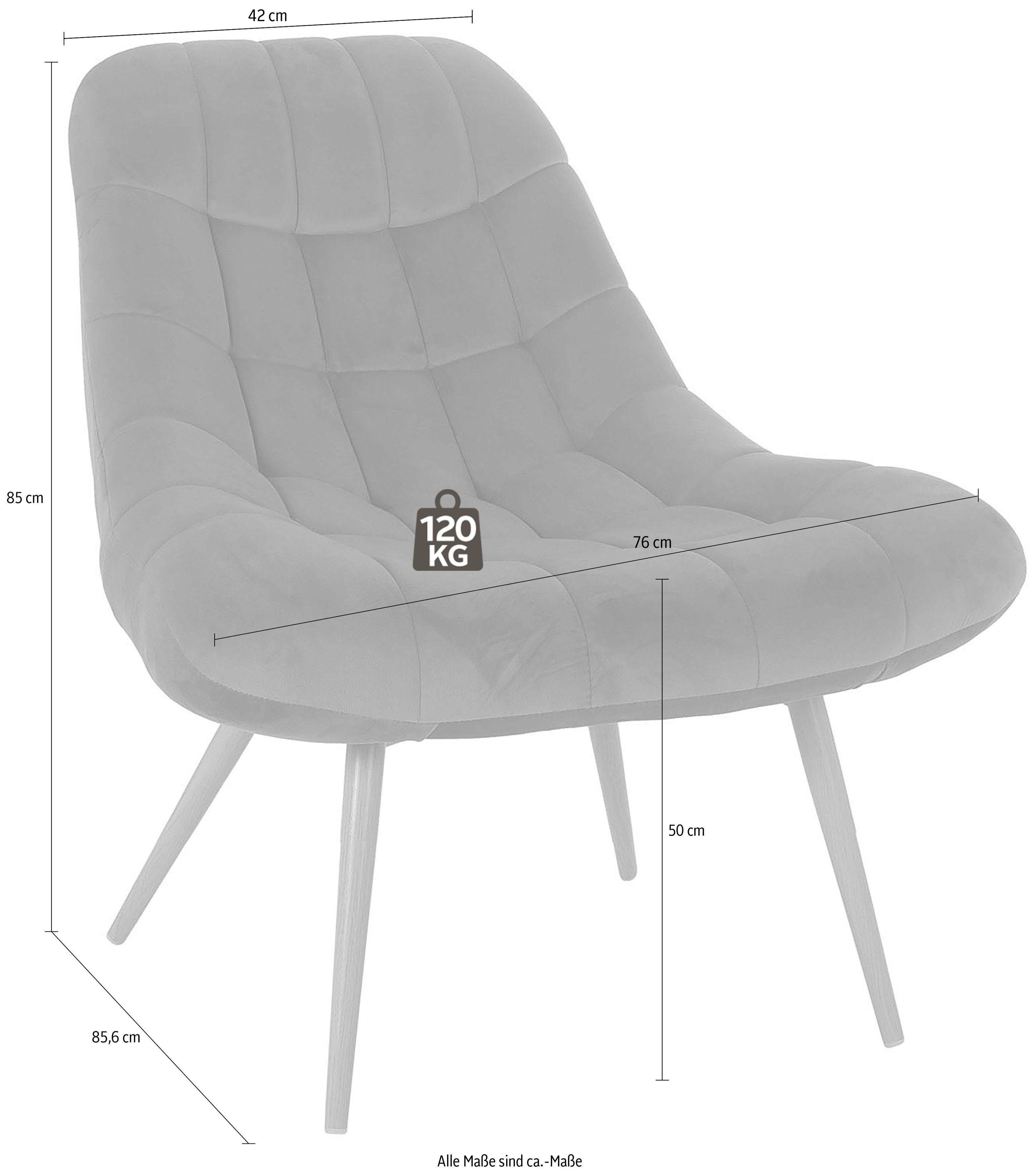 SalesFever Relaxfauteuil met xxl-stiksels, met zwarte of naturelkleurige poten