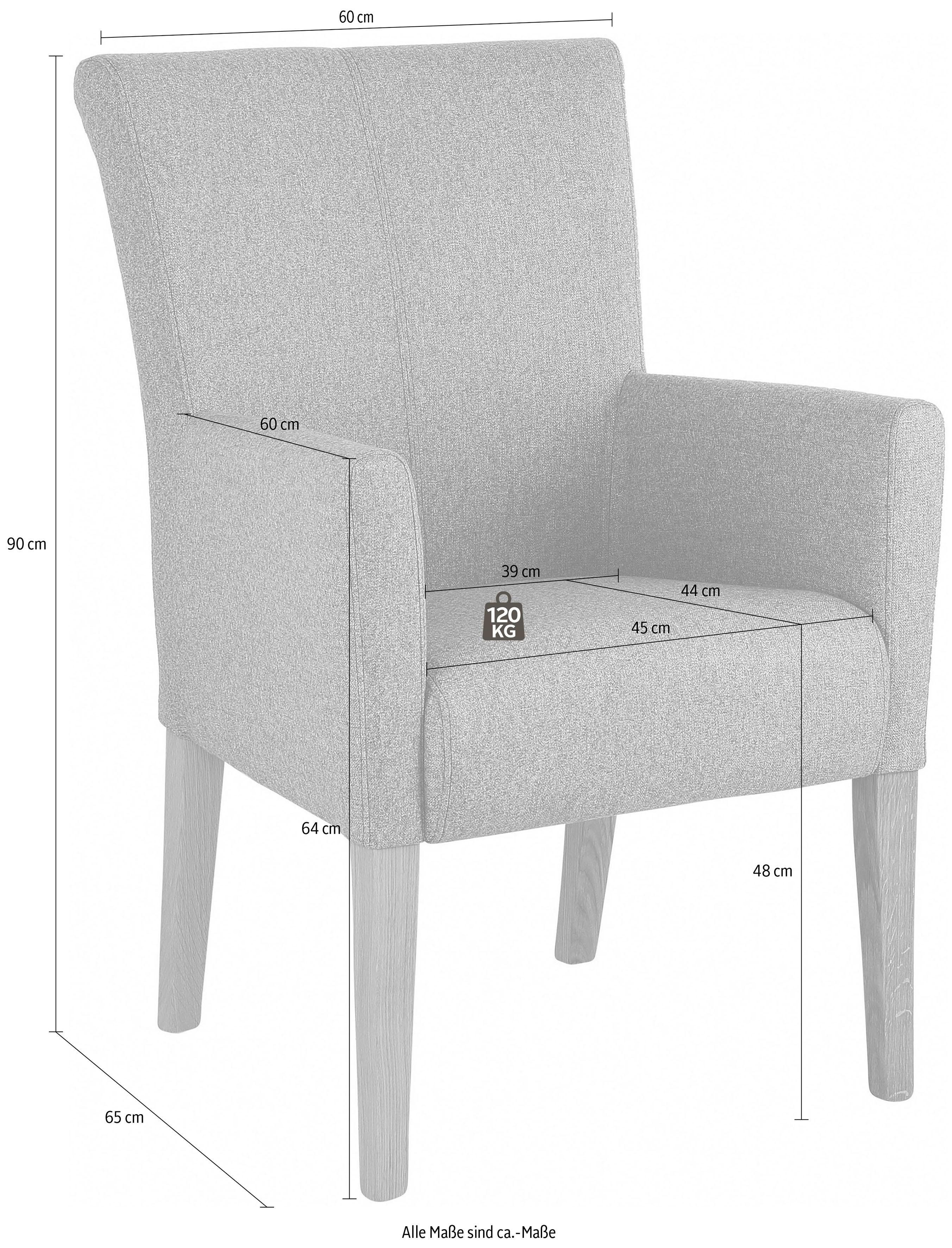Home affaire Eetkamerstoel King Gestoffeerde stoel, fauteuil, massief houten frame