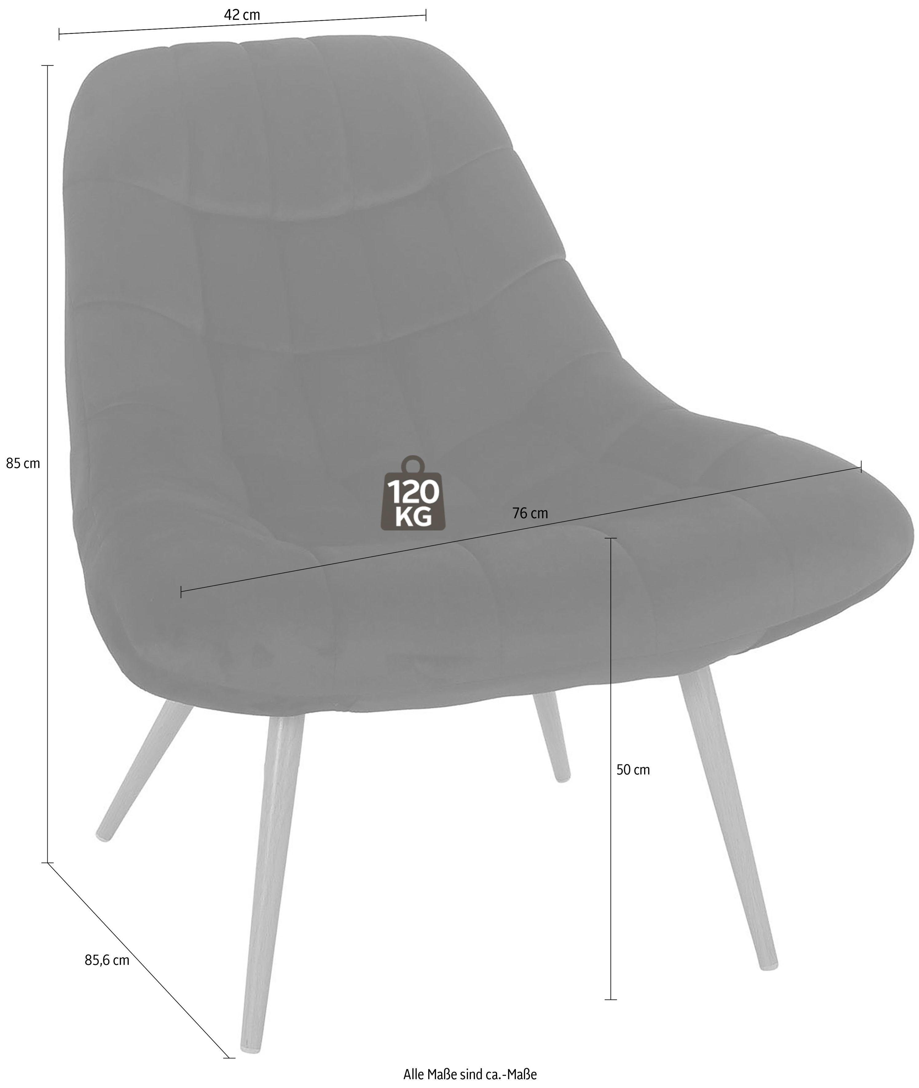 SalesFever Relaxfauteuil met xxl-stiksels, met zwarte of naturelkleurige poten