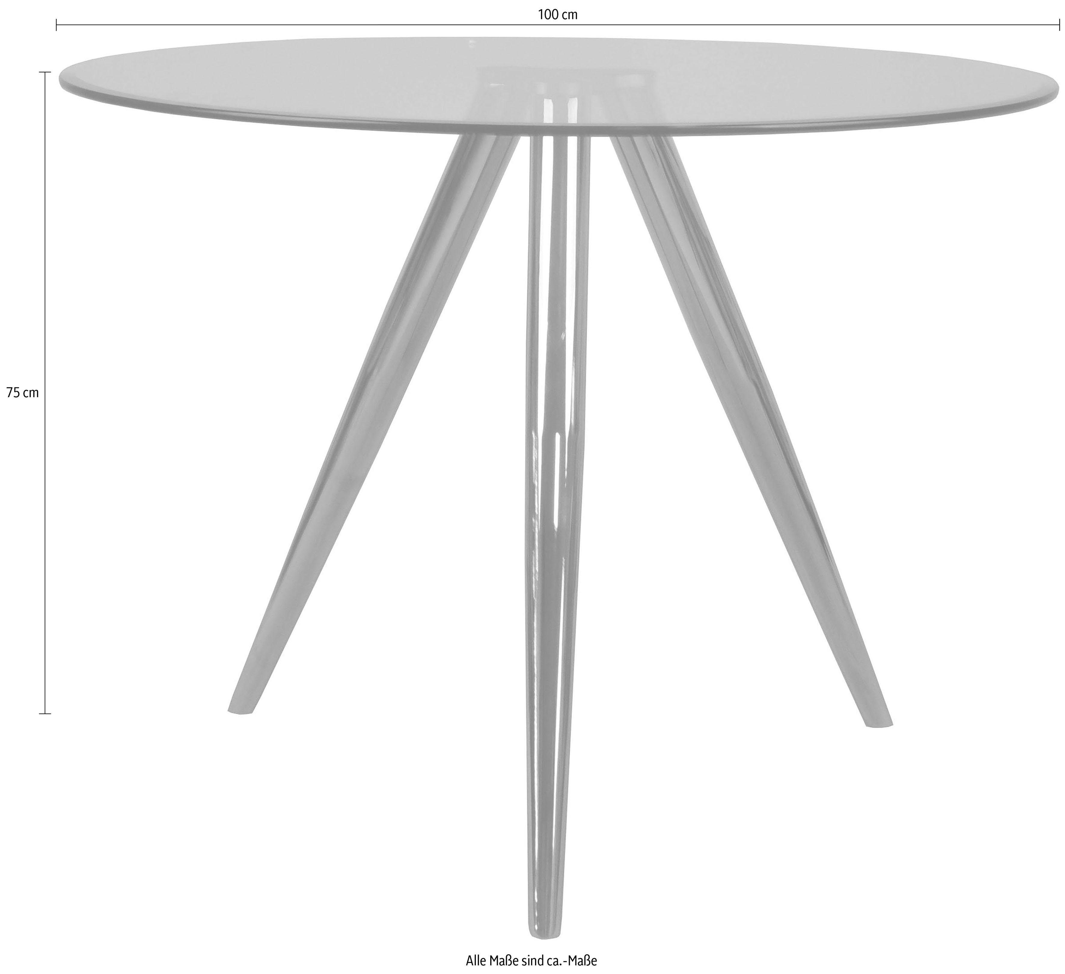 SalesFever Eettafel met modern frame van chroom