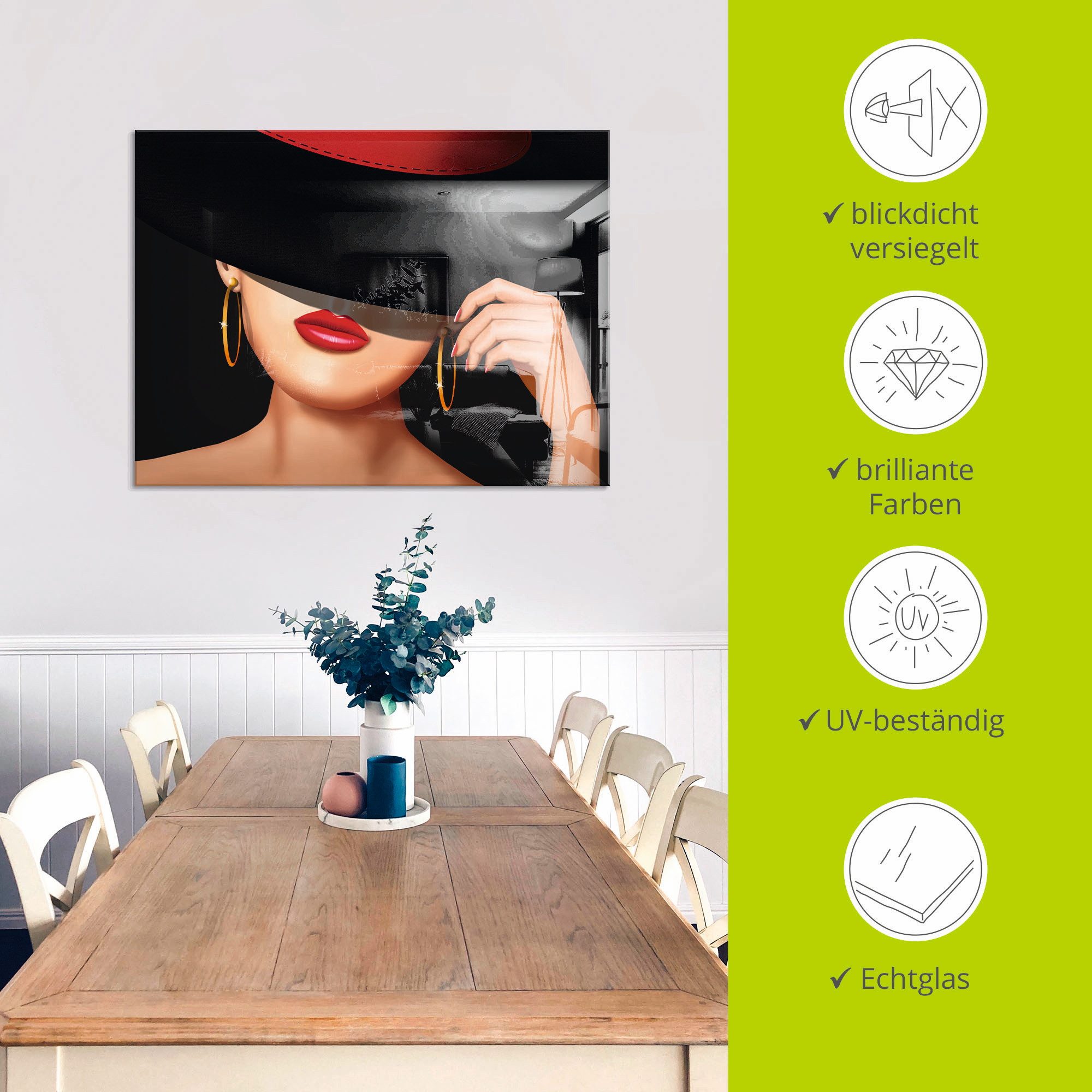 Artland Print op glas De lady van de racebaan