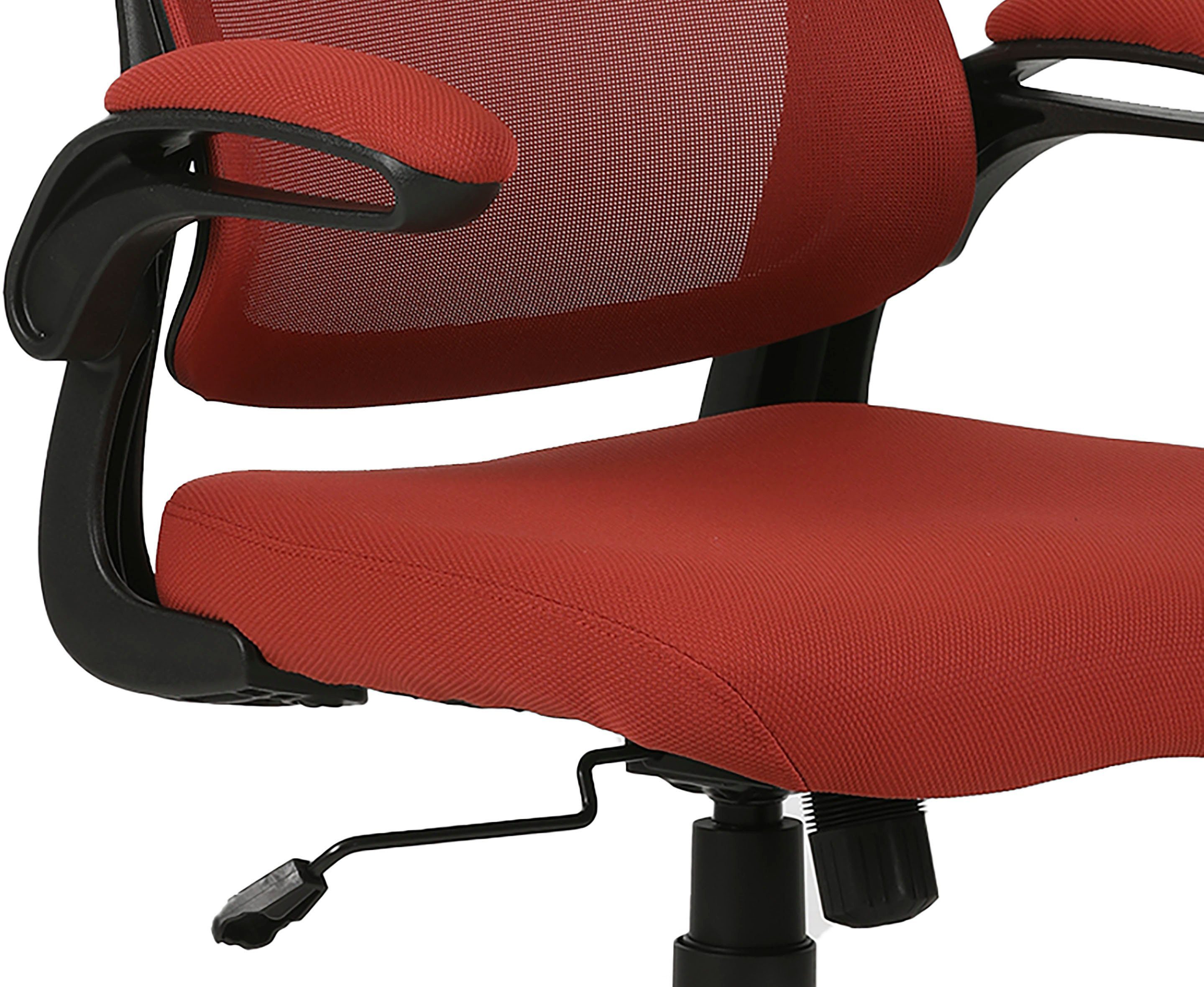 byLIVING Draaistoel FLOW moderne bureaustoel, hoge rugleuning en ventilerende netstofbekleding (1 stuk)