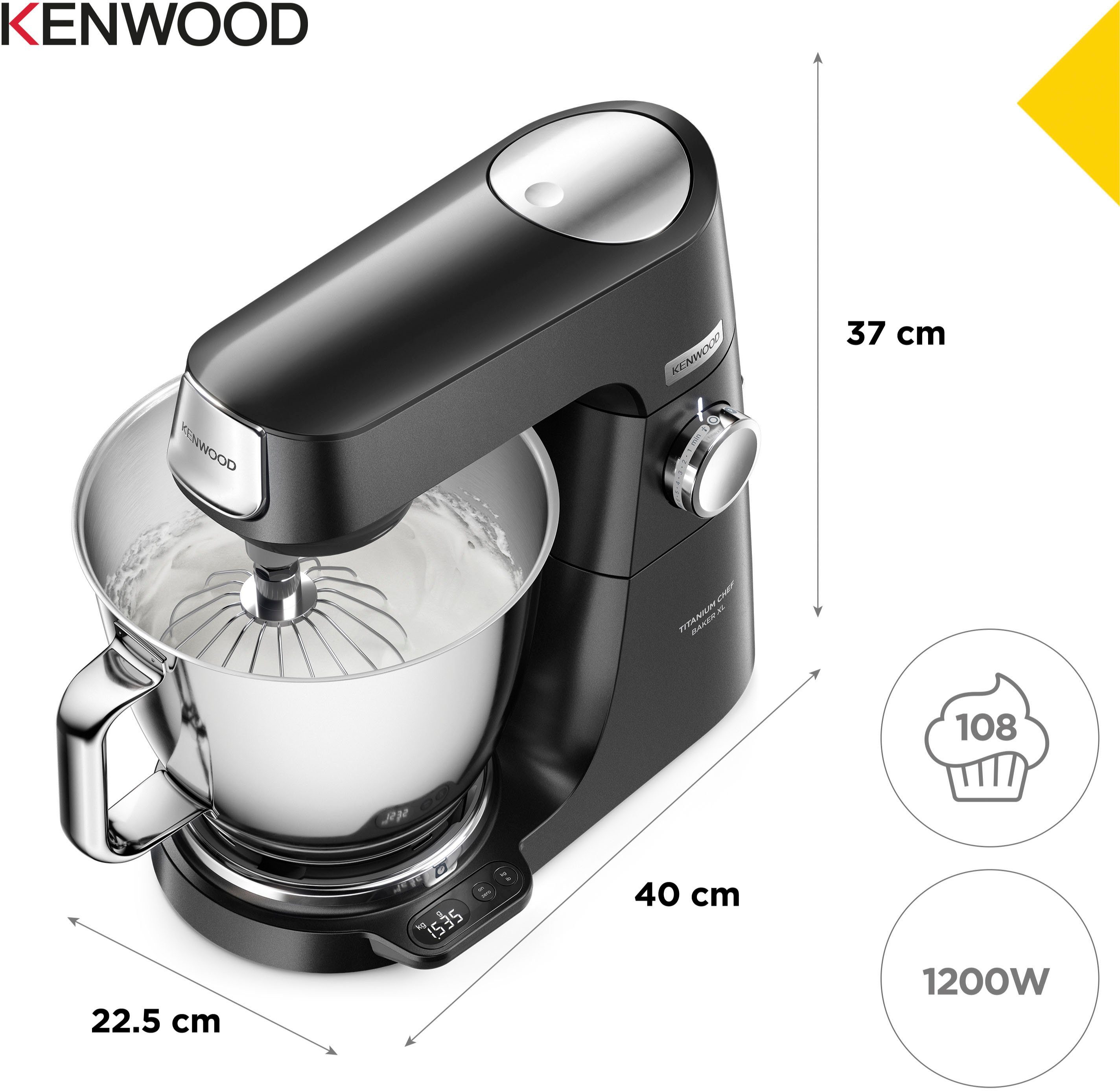 KENWOOD Keukenmachine Titanium Chef Baker XL KVL85.004BK, m. Zub. Gratis Wert UVP 319,-"