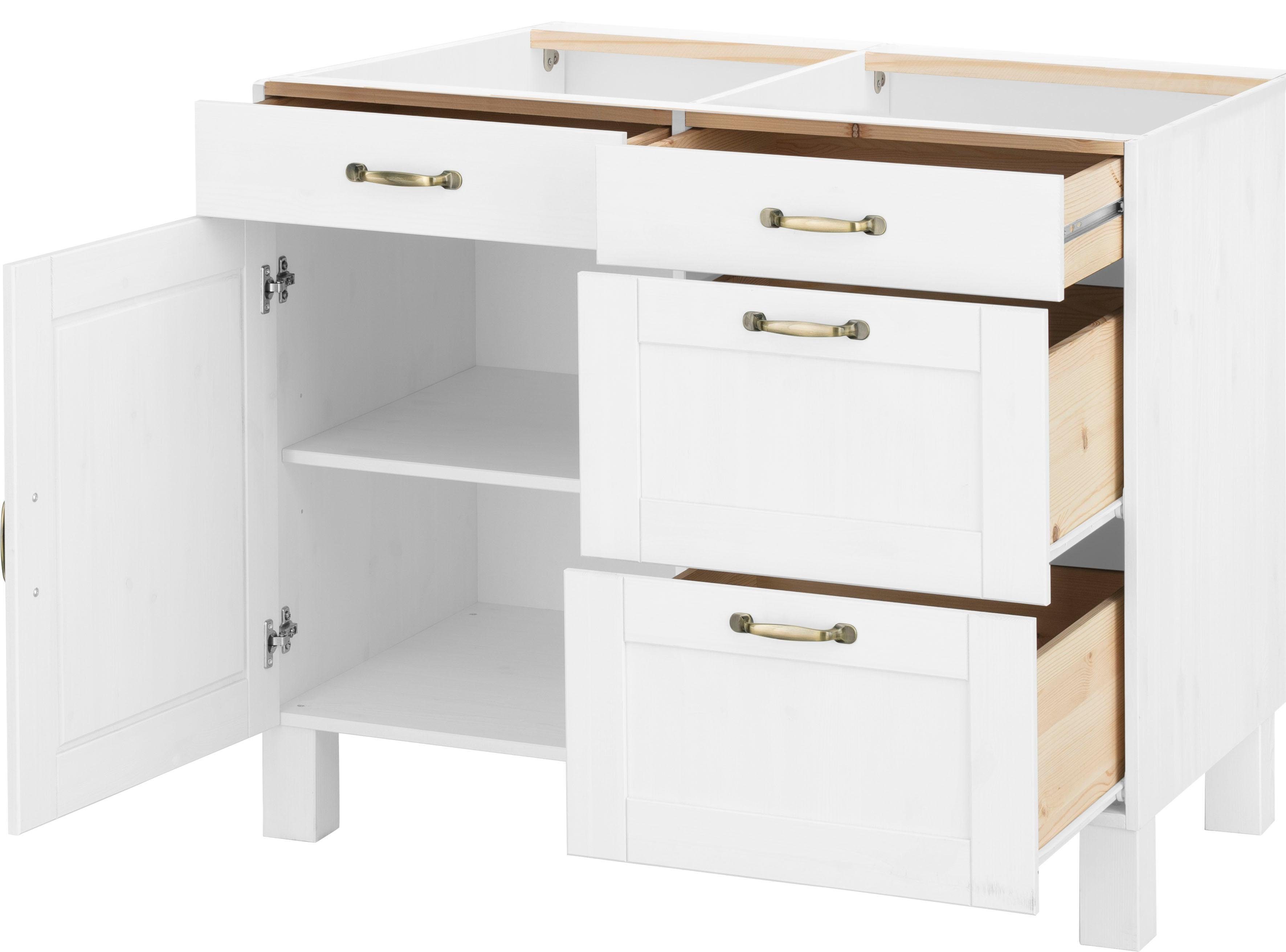 Home affaire Onderkast Alby Breedte 100 cm, 1 deur, 4 laden