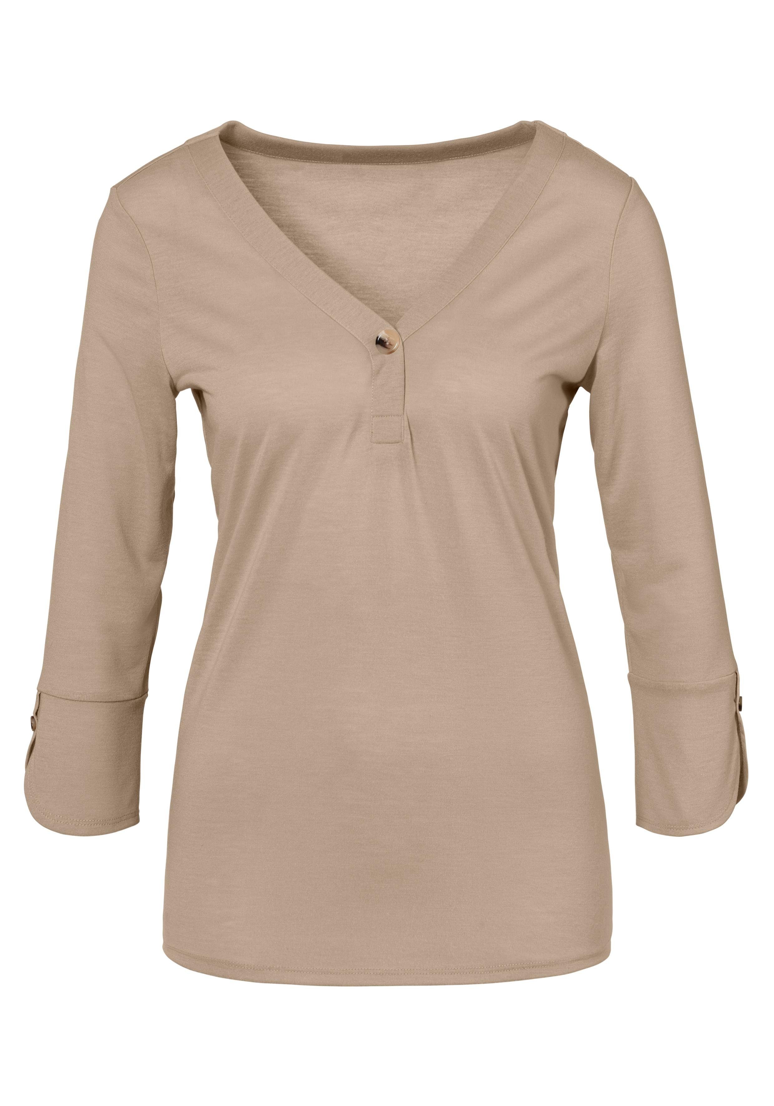 Lascana Shirt Met knoopdetails van zachte kwaliteit met viscose