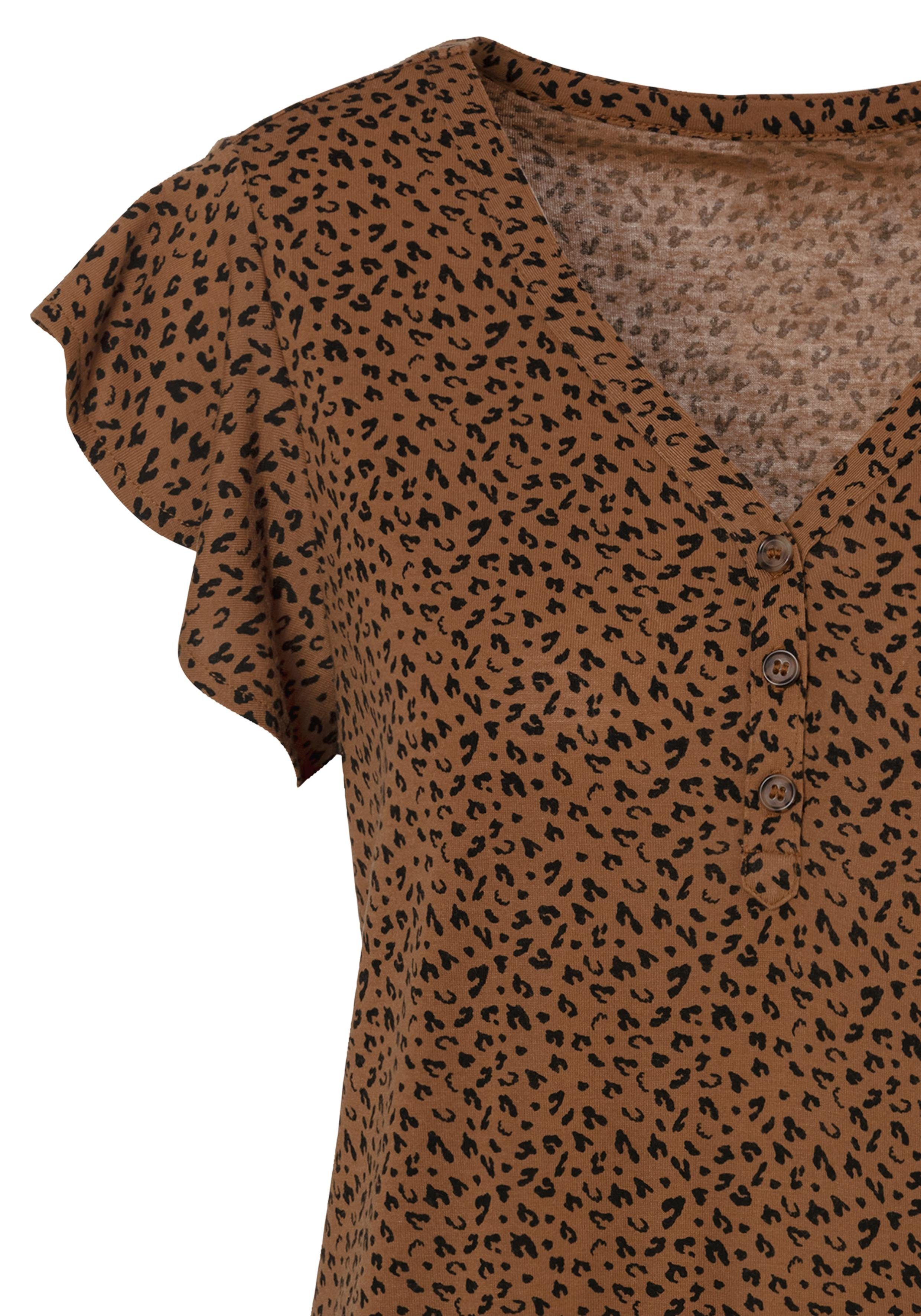 Lascana Shirttop Met knopenlijst en vleugel mouwen (2-delig, Set van 2)